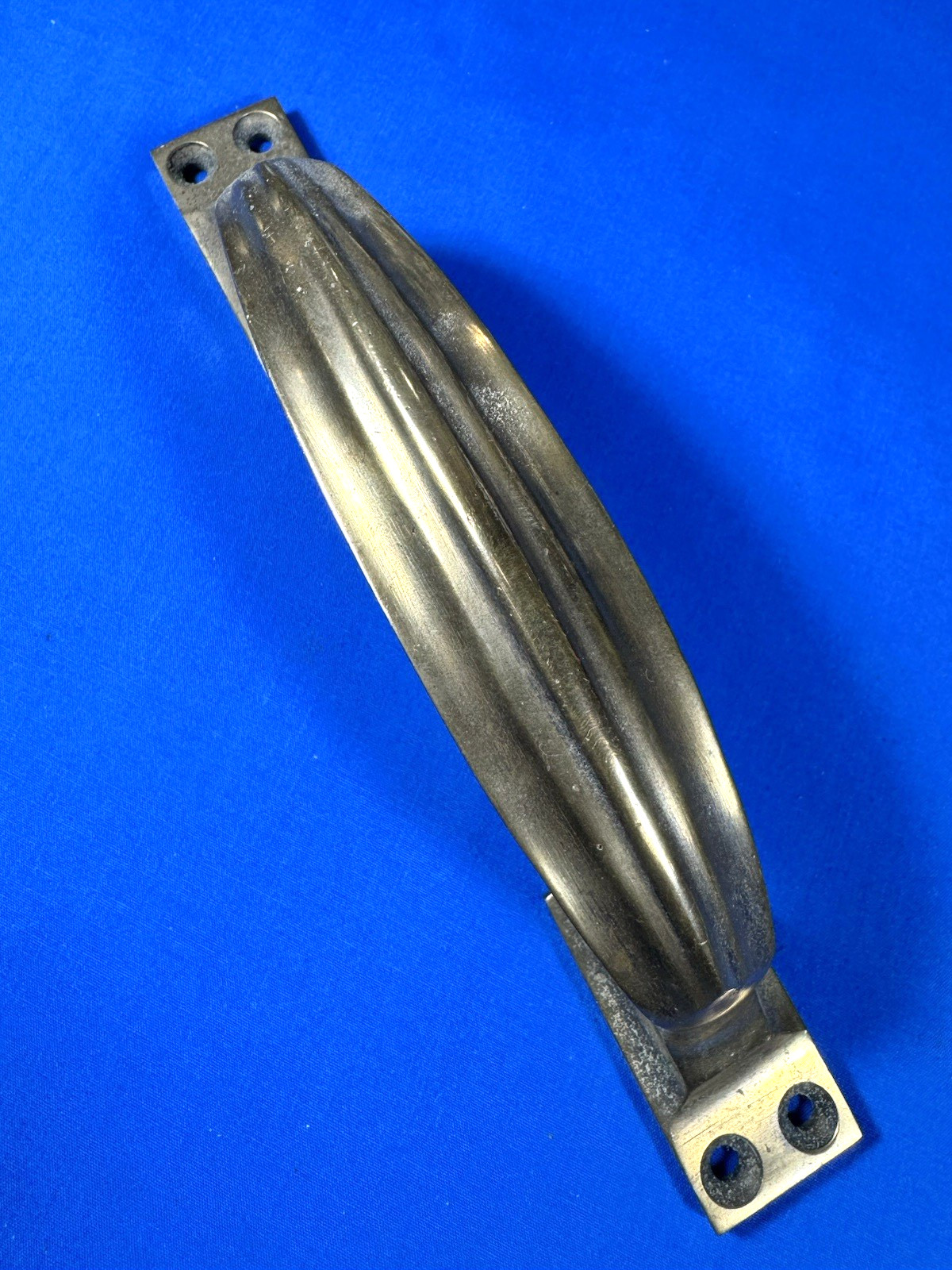 Vintage NOS Solid Brass Door Handle, Weighs 1 lb 2 ozs 7 5/8″ x 1″ Footprint