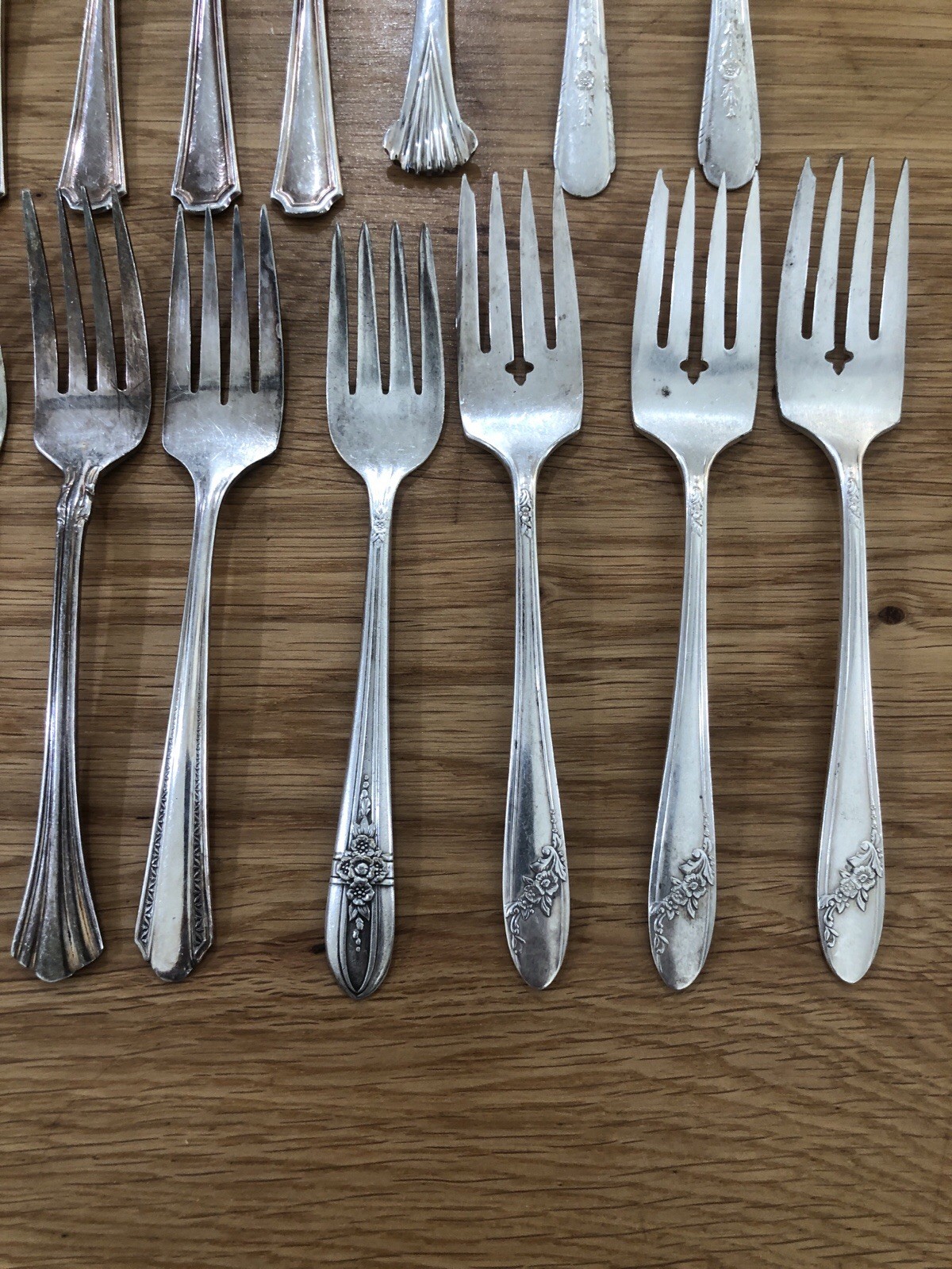 VTG Silverplate 6” Forks 40 Pieces Assortment Of Designs And Tarnish