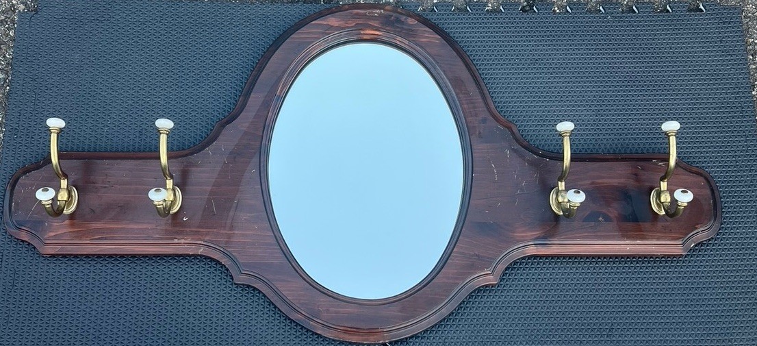 Ethan Allen Hall Mirror Coat Rack Old Tavern Antiqued Pine 43″x22″