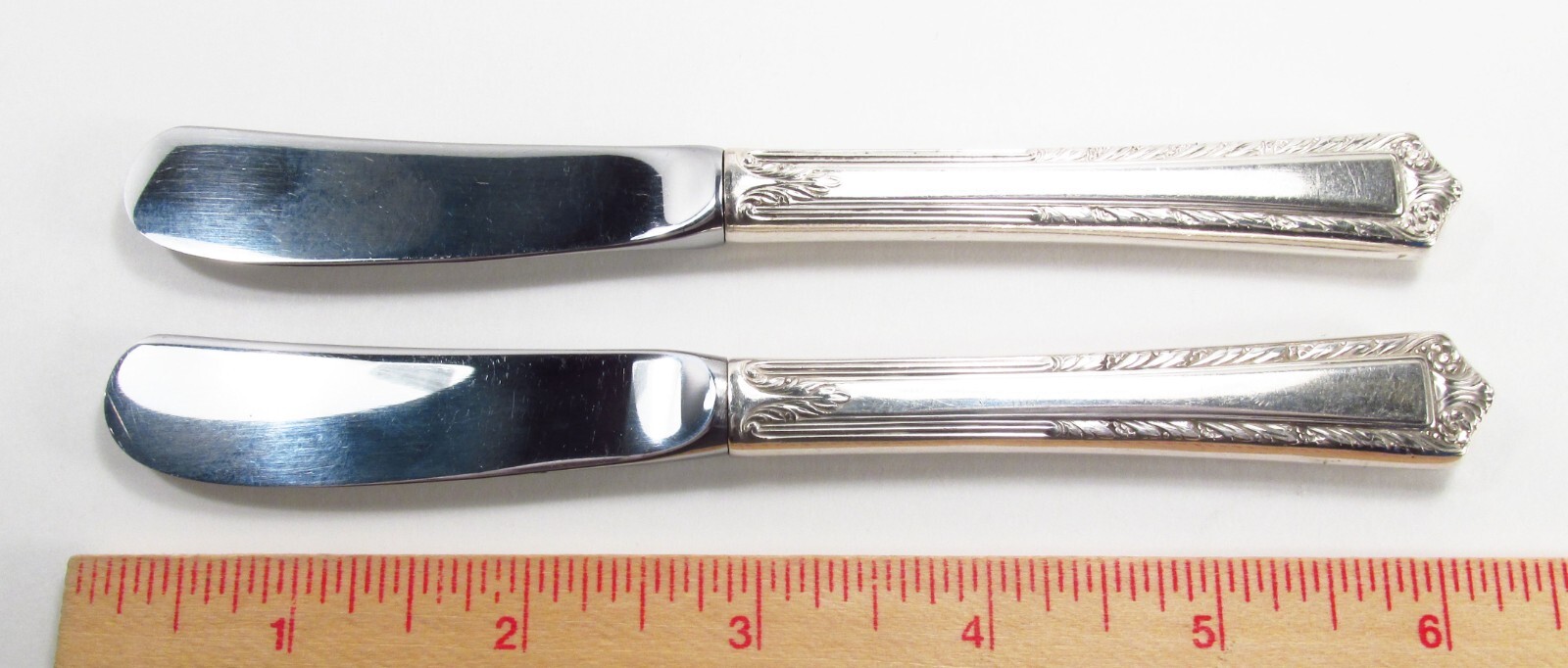 Two Vintage 1947 Fine Arts Processional Sterling Silver HH Paddle Butter Knives