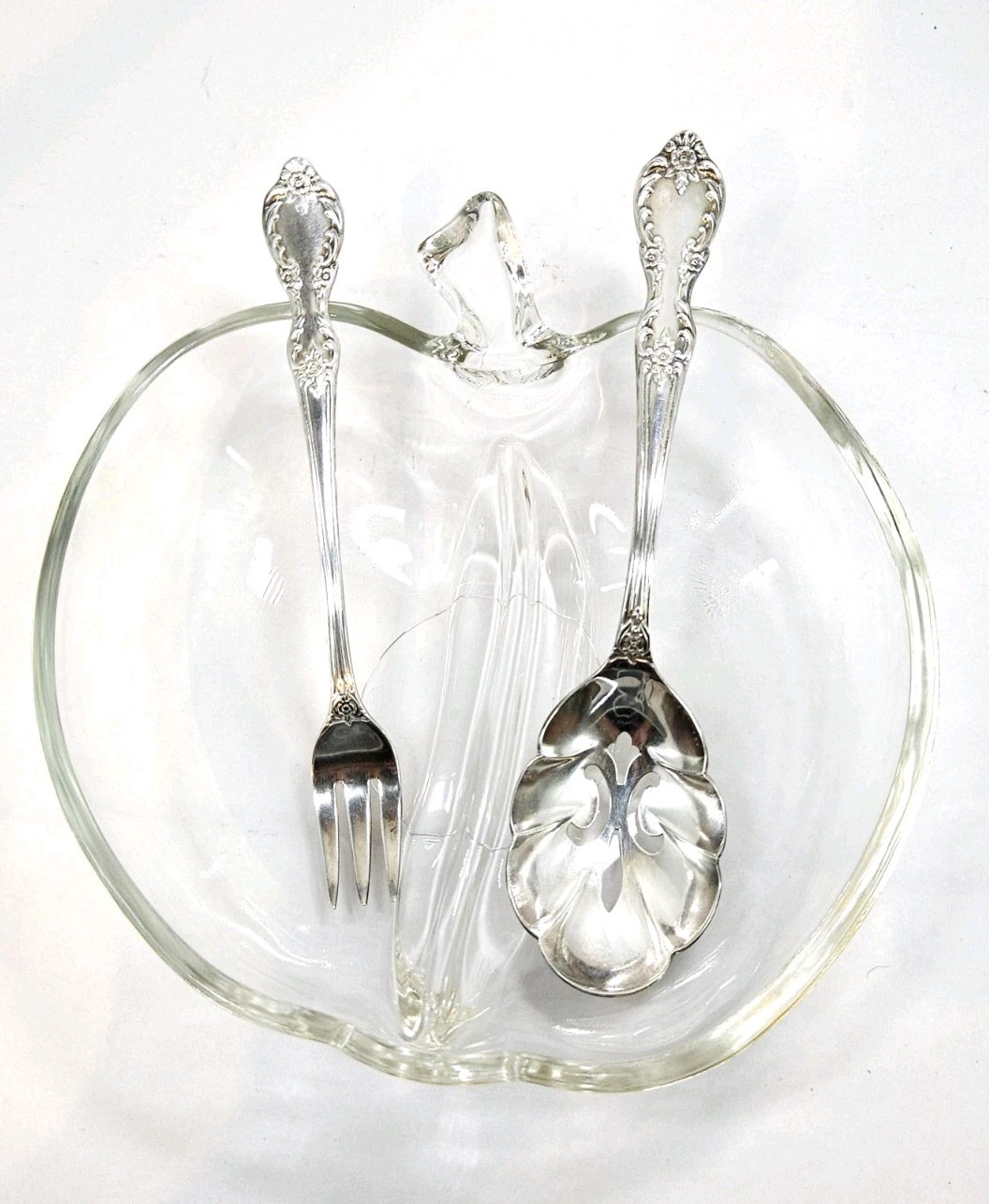 Vintage Wm Rogers Extra Silver Plate Spoon Fork Set 6.25 Magnolia Pattern