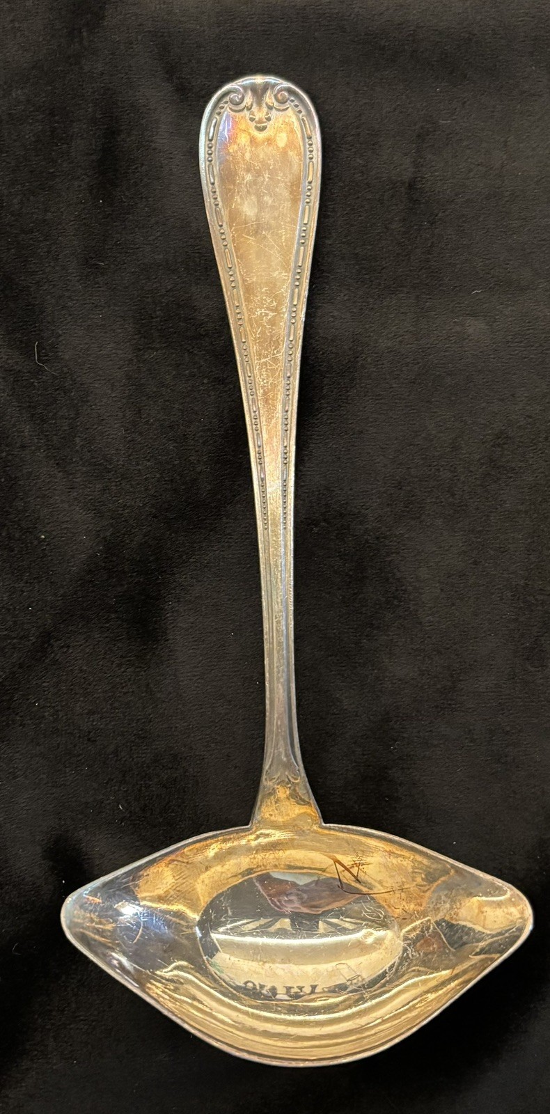 Antique Germany AWS Wellner Silver Plate Ladle Soup Gravy Spoon 7 1/8”