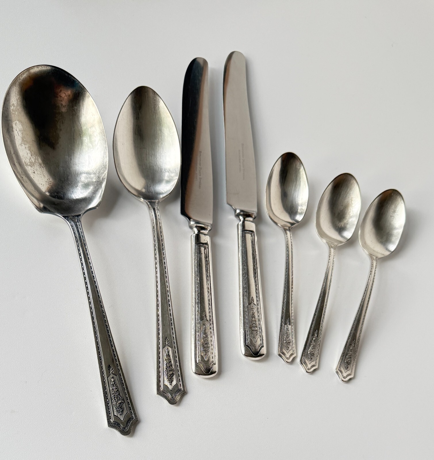 7 Pcs STRATFORD PLATE Special Sectional SILVERPLATE Flatware Vintage Crafts