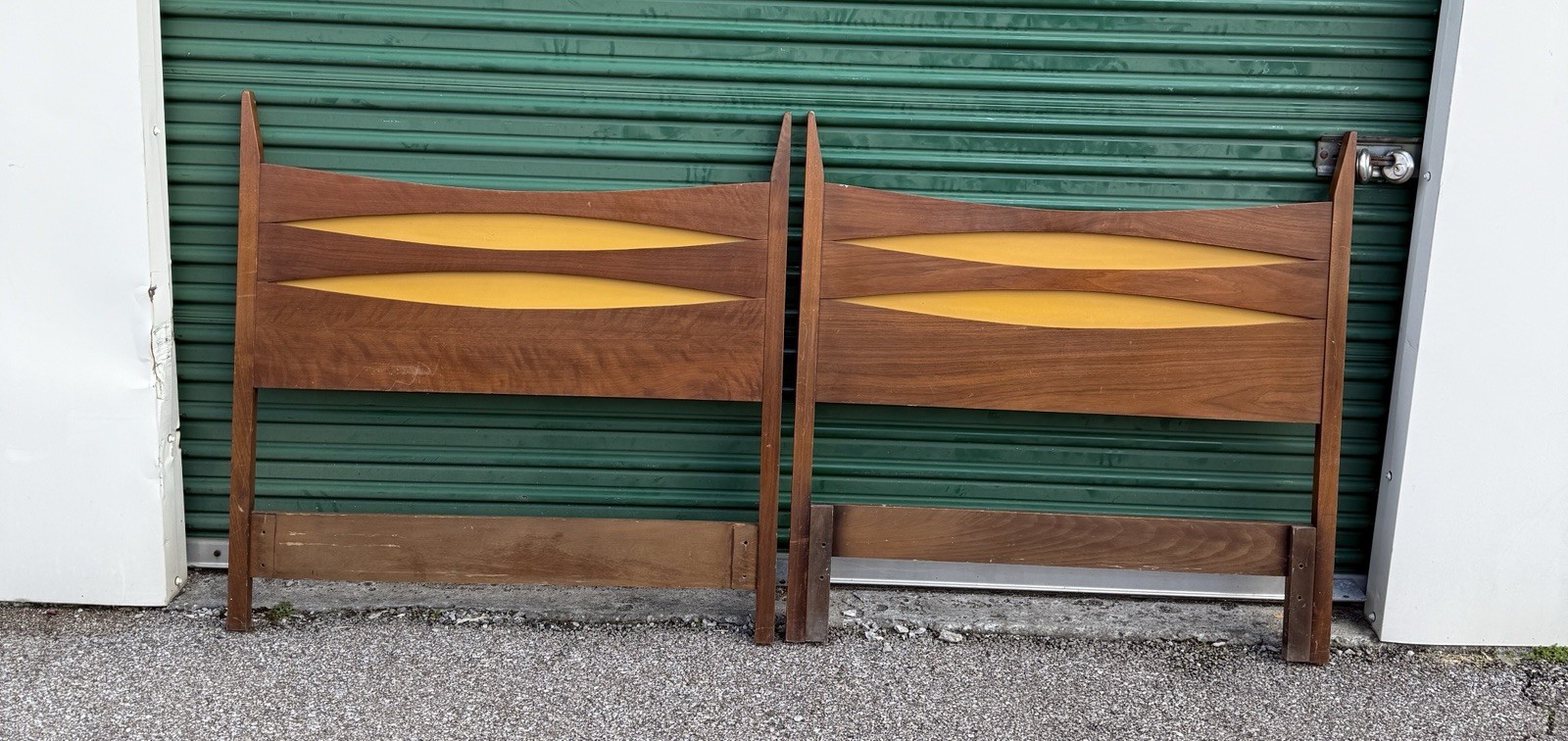 Arne Vodder Style West Michigan Furniture Mid Century Walnut Twin Headboard X 2