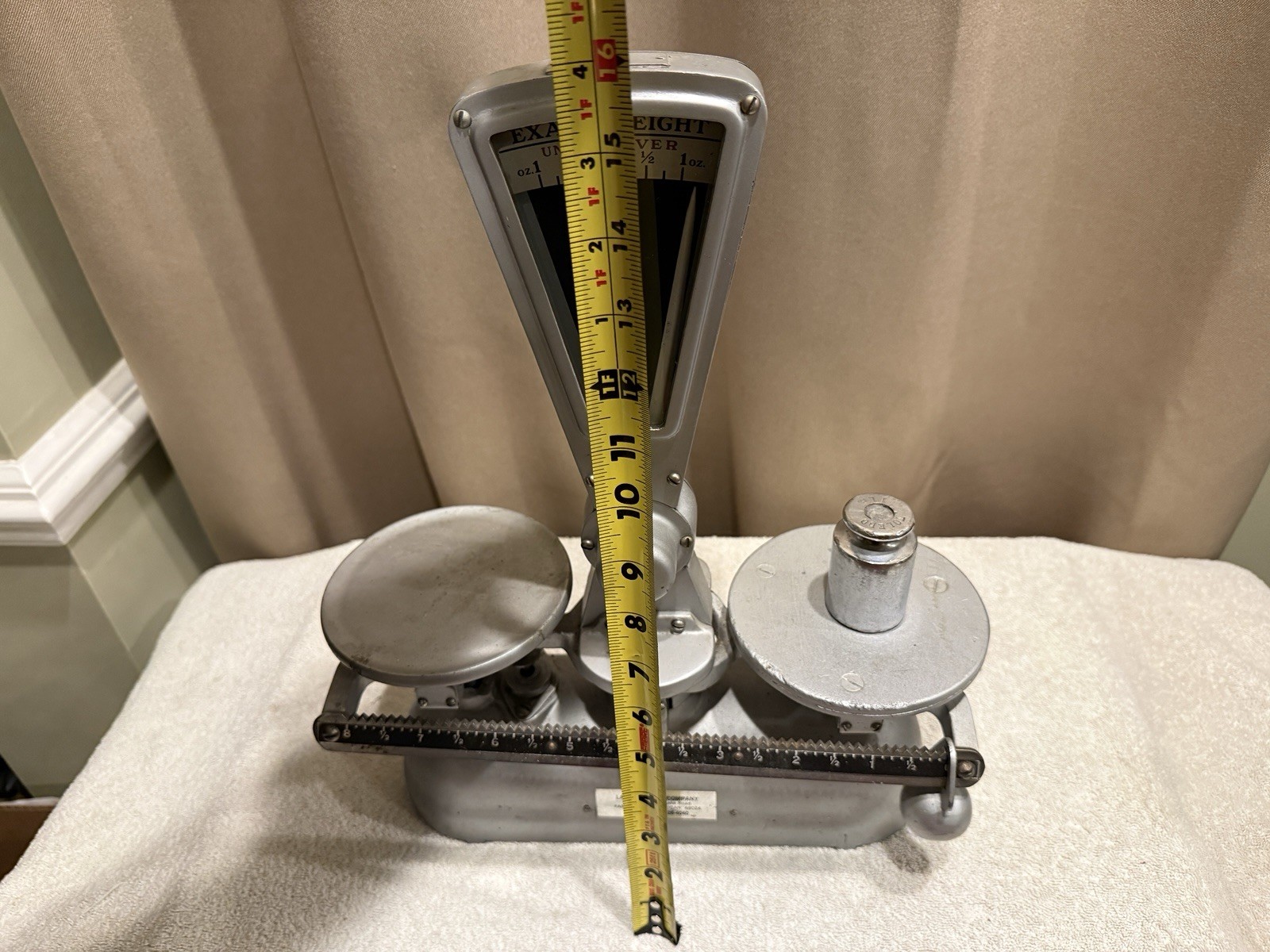 RARE ANTIQUE STORE CANDY SCALE ” EXACT WEIGHT” SCALE CO., TYPE 103, CAP 1-LBS