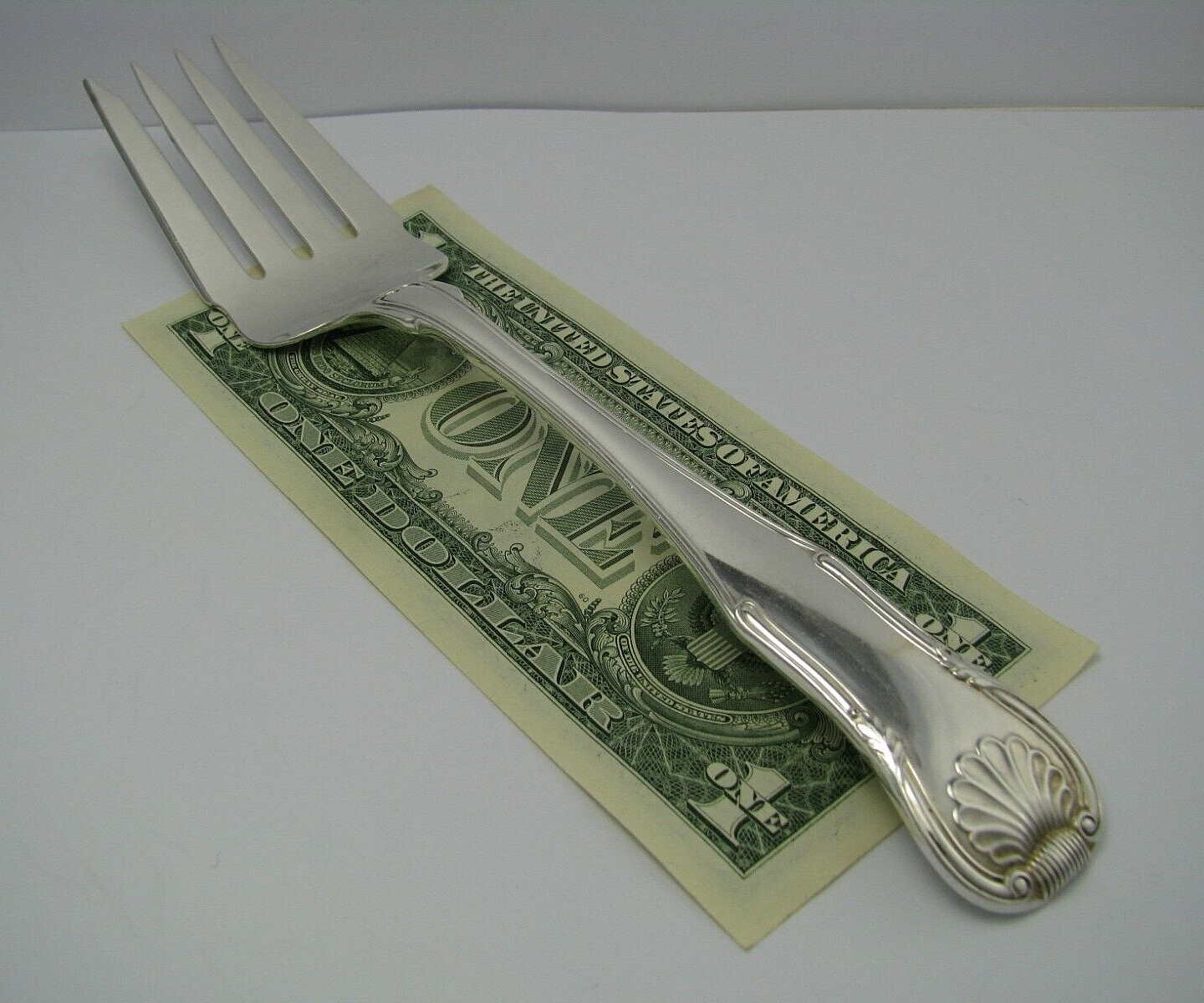 KING by KIRK STERLING SILVER SERVING FORK S.Kirk & Son c1929-32 Mono HSW 8 3/4″