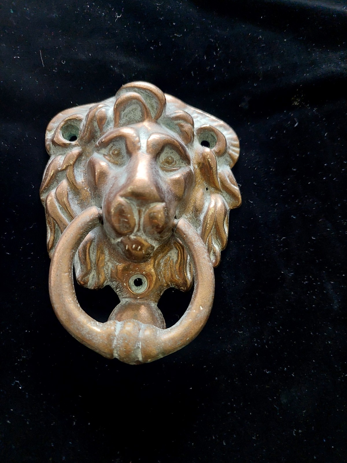 Lion’s Head Door Knocker Small Brass 280g 10cm Long 7.5cm Wide 3cm Deep