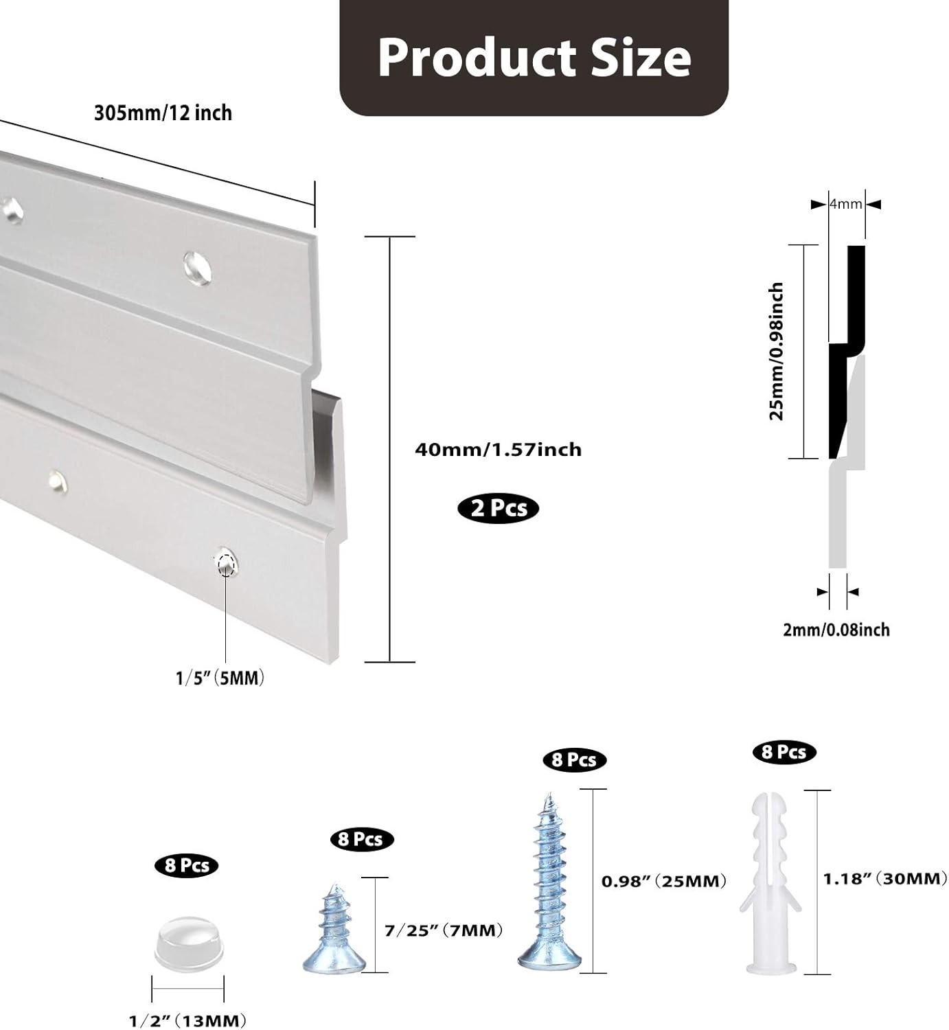 Aluminum Z Clips for Hanging Mirrors & Art