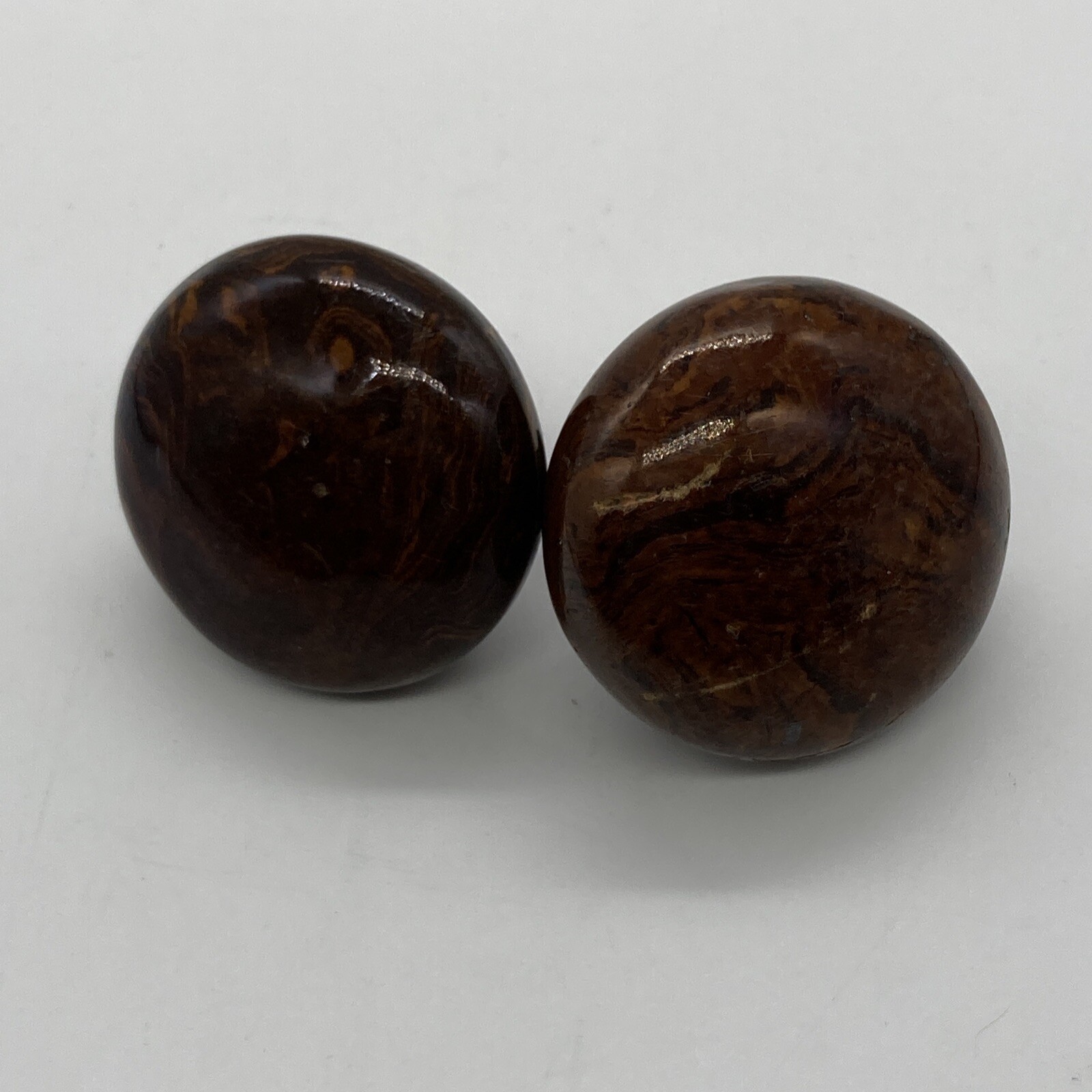Two Vintage/Antique Door Knobs Marble Brown Swirl