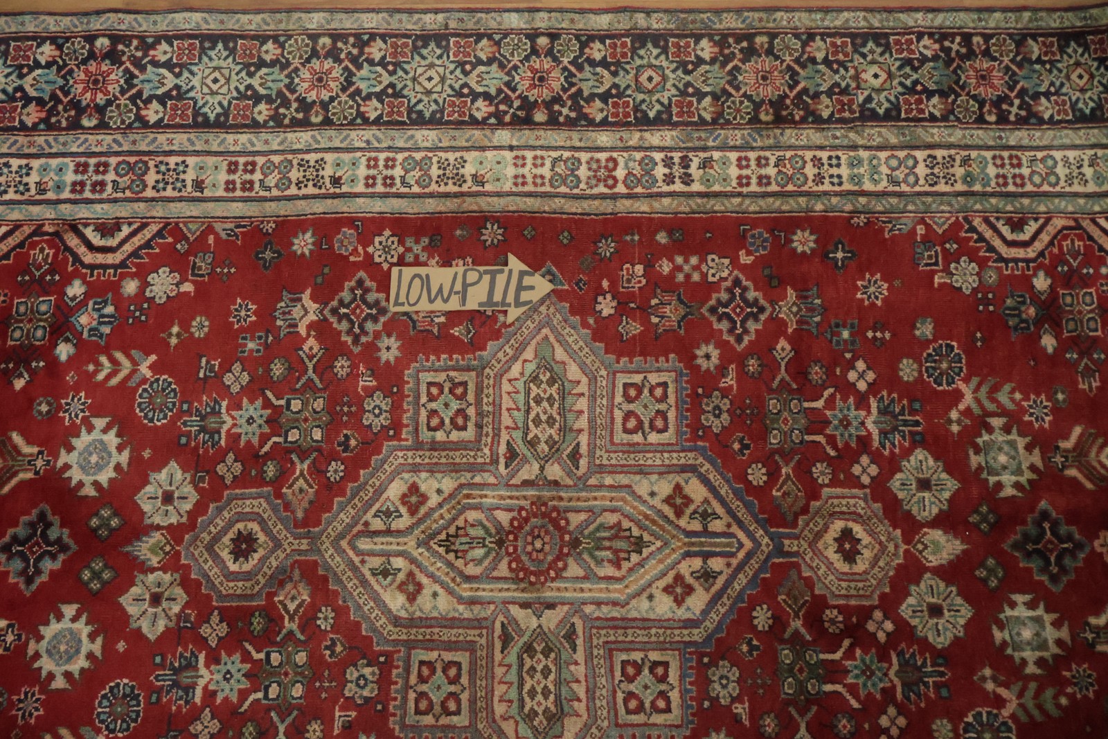 Vintage-Inspired Traditional Area Rug 5×9 Hand-knotted Wool Geometric Red Carpet