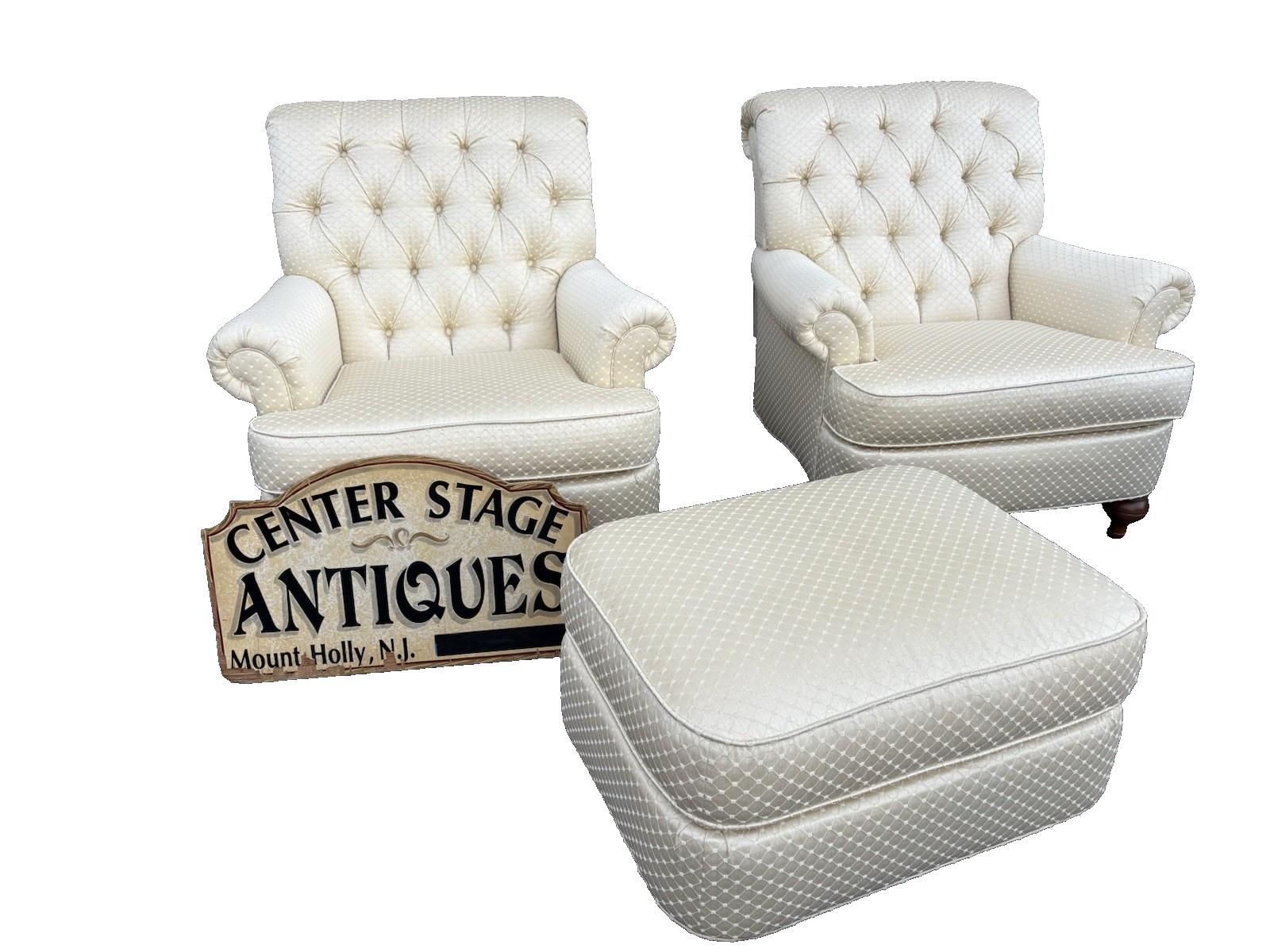 67375 Pair ETHAN ALLEN Upholstered Armchair Chair s