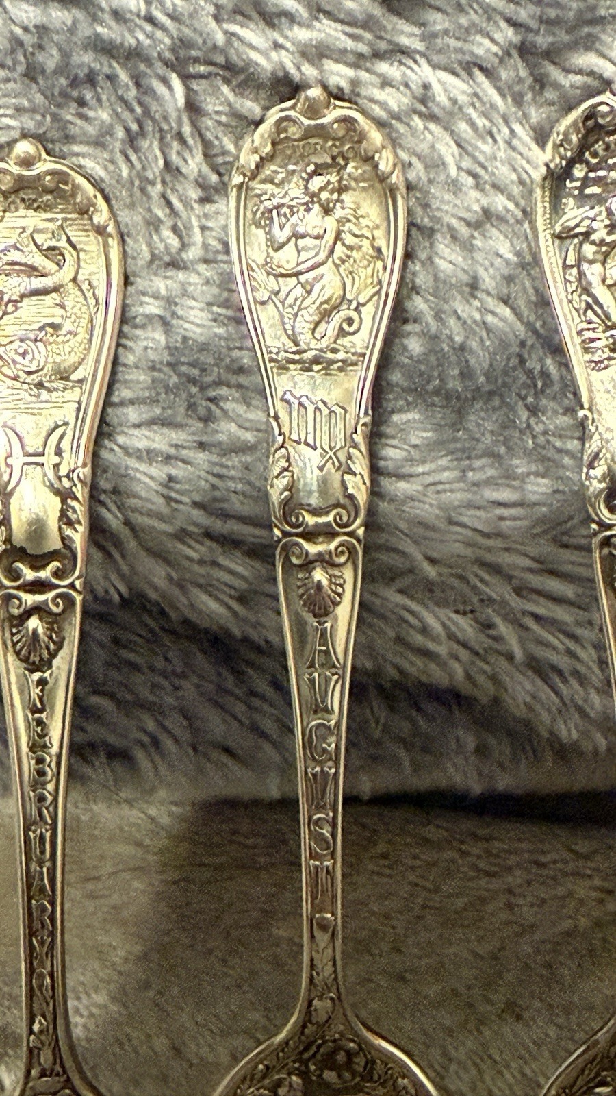 Zodiac By Gorham 3 Sterling Silver Spoons -Virgo, Pisces, Sagittarius 4 1/8″