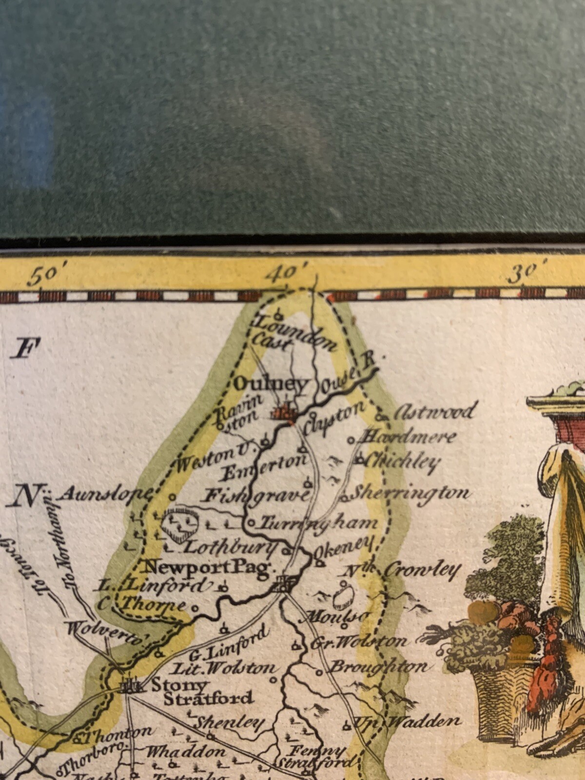 Antique Colour Original Map Buckinghamshire Thomas Kitchin. London Magazine 1748