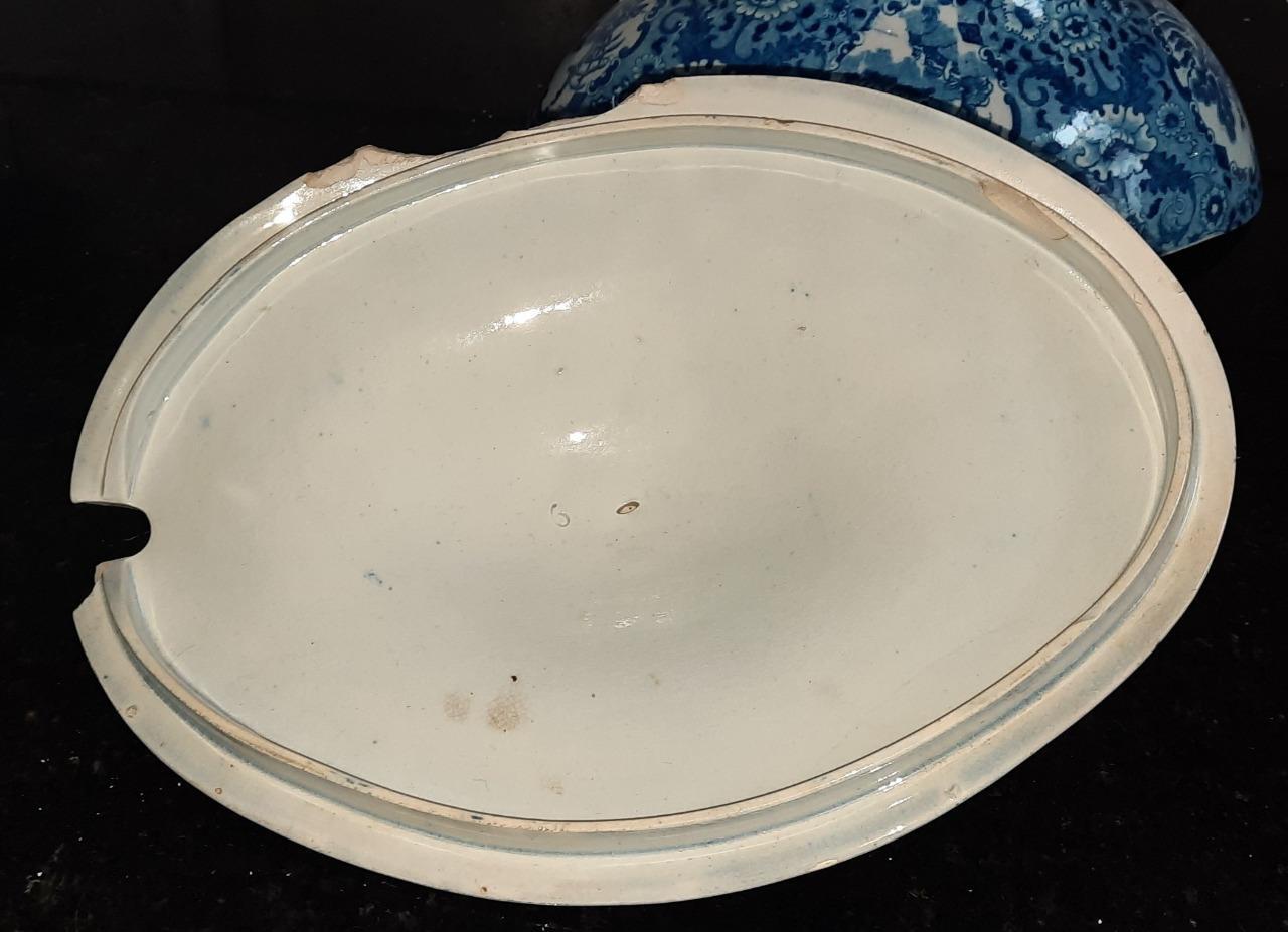 Georgian Spode Pearlware ‘Net’ Pattern Large Lidded Pedestal Tureen C 1795