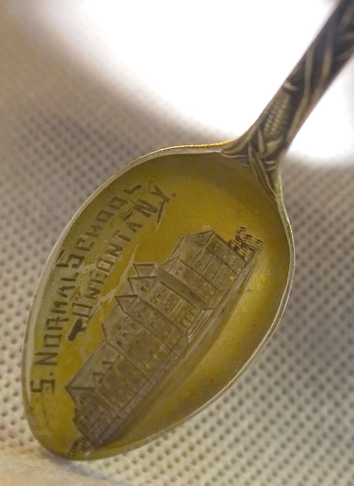 Oneonta N.Y. S Normal School Sterling Silver Souvenir Spoon .24 ounce