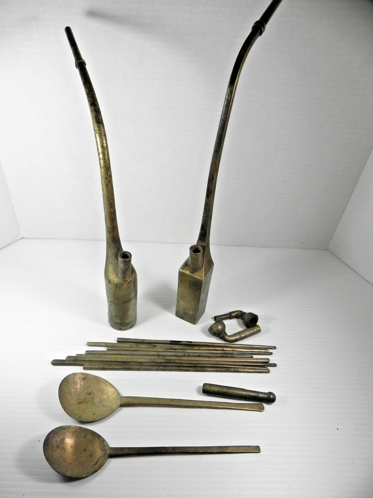 Antique Traditional Chinese Brass Water Smoking Pipes & Accessories Parts
