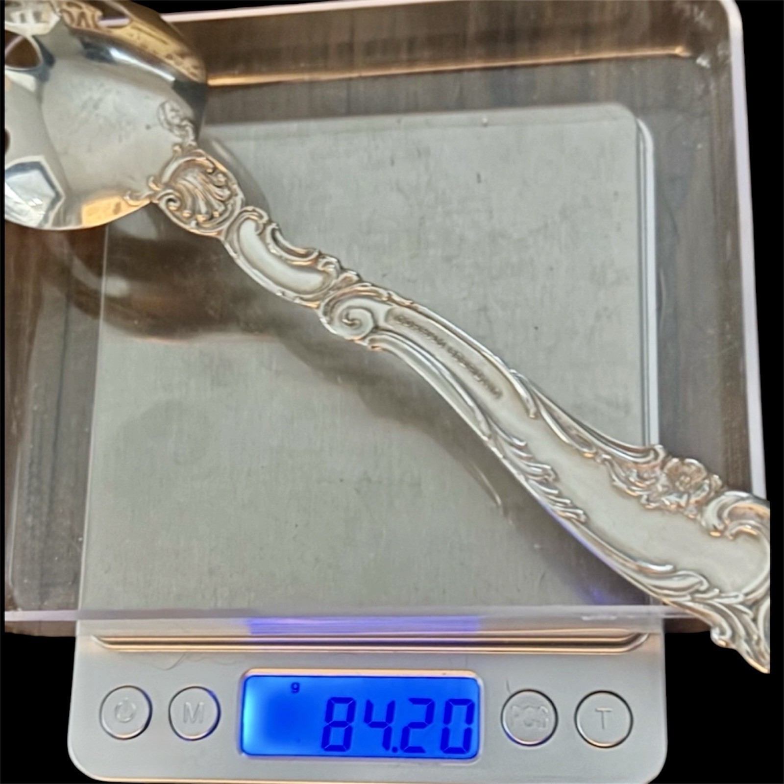 Gorham DECOR Sterling Silver Pierced Tablespoon Serving Spoon 8.5″ No Mono
