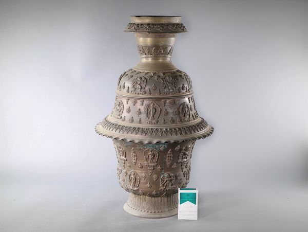 Chinese Tibet Temple Buddha Flower Vase / Large and Heavy H 58[cm] 21.4kg