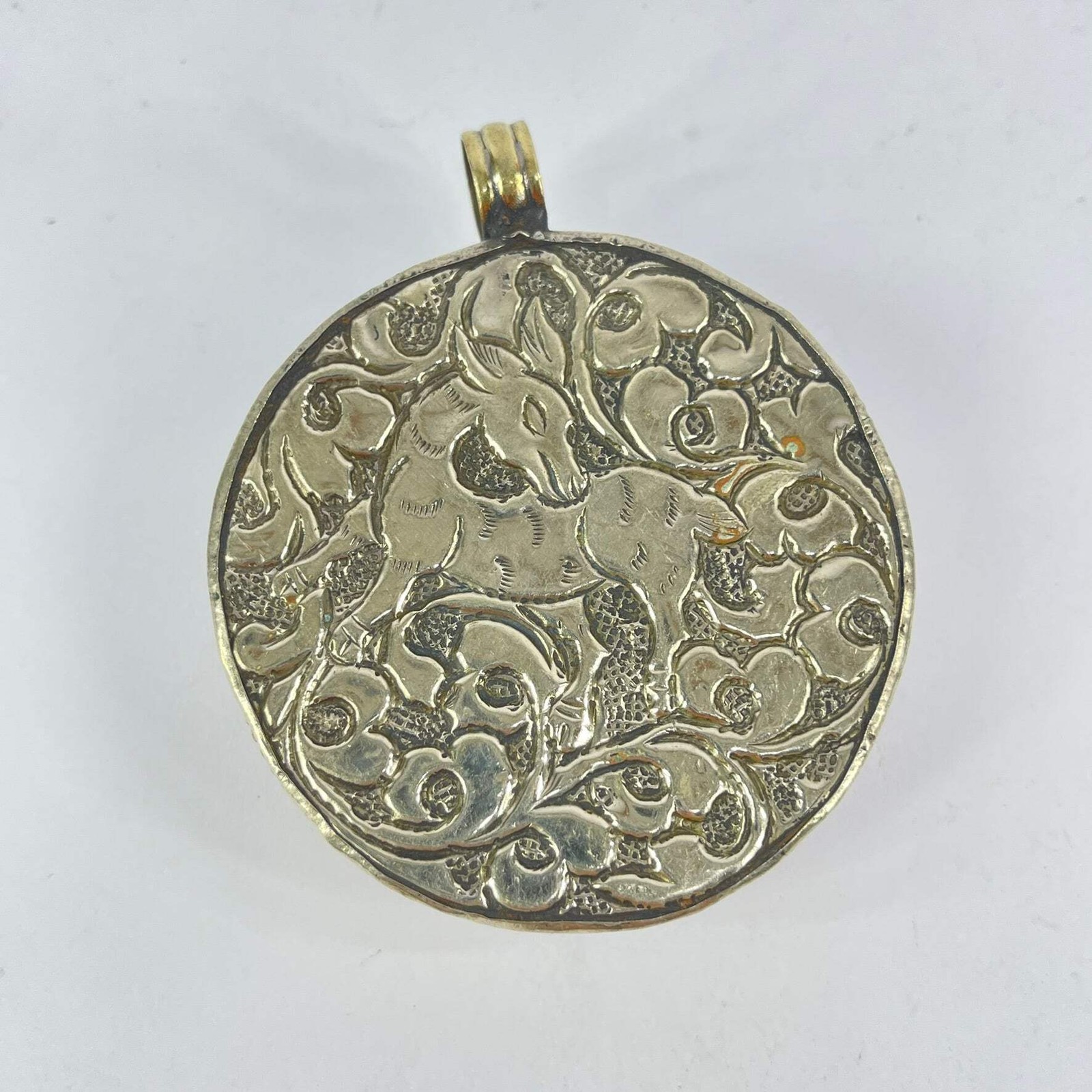 Tibetan Chank Shell Repoussé Pendant