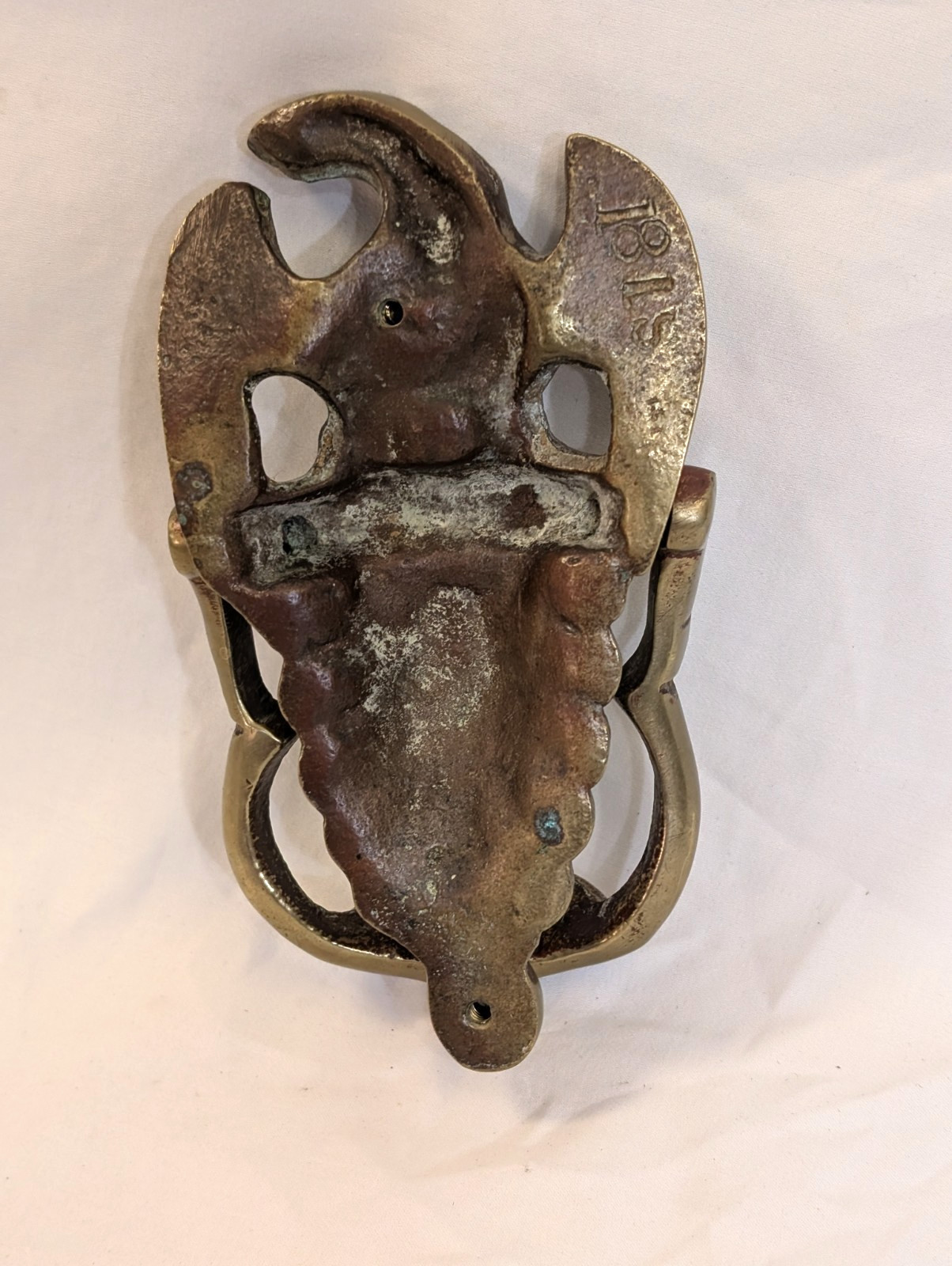 Vintage Antique Primitive Solid Brass American Eagle Door Knocker