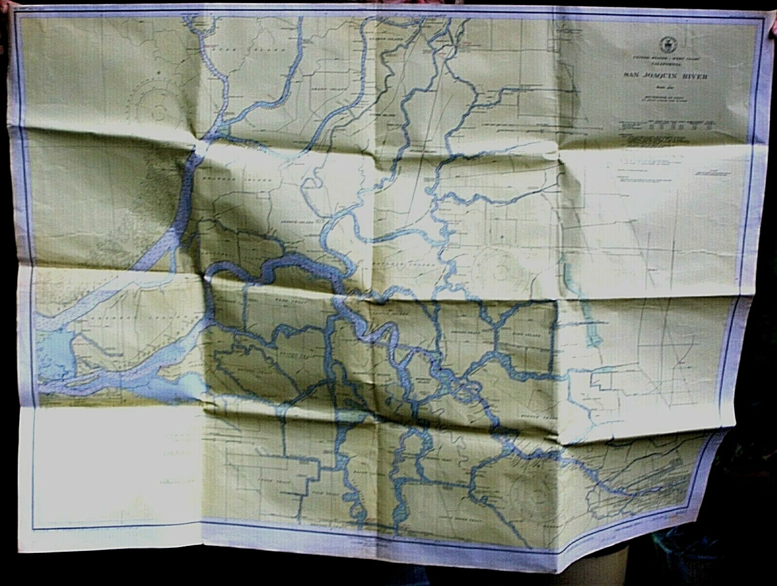 Large Vintage Map of The San Juaquin River, Dept. of Commerce. 1927-45″x 36″