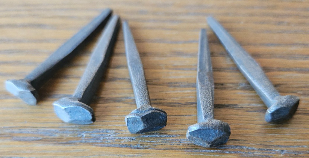 ROSE HEAD NAILS. ORIGINAL ANTIQUES!. SET OF 8. STILL FUNCTIONAL
