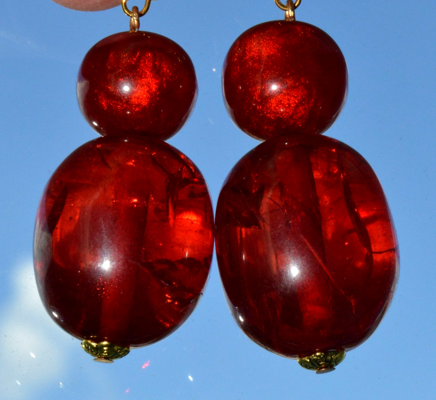 ✅RUSSIAN SOVIET BALTIC CHERRY AMBER SILVER HOOK EARRINGS BAKELITE NECKLACE WATCH