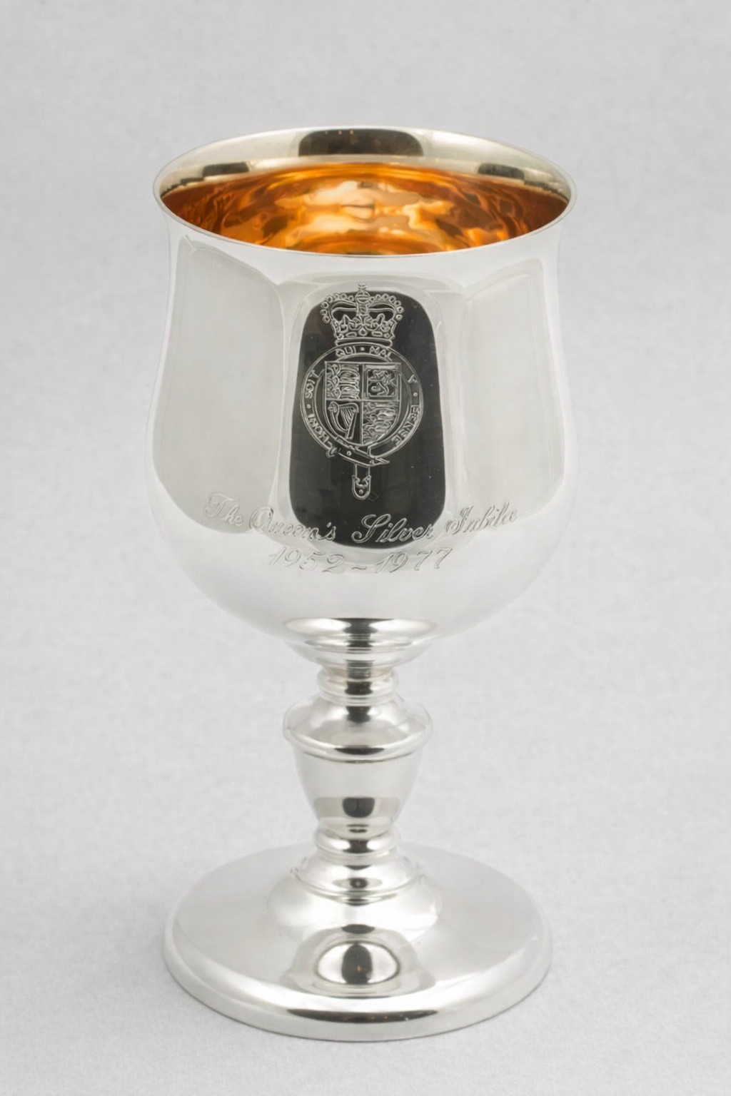 Vintage Sterling Silver Goblet – Queen Elizabeth II Silver Jubilee 1977 – Cased