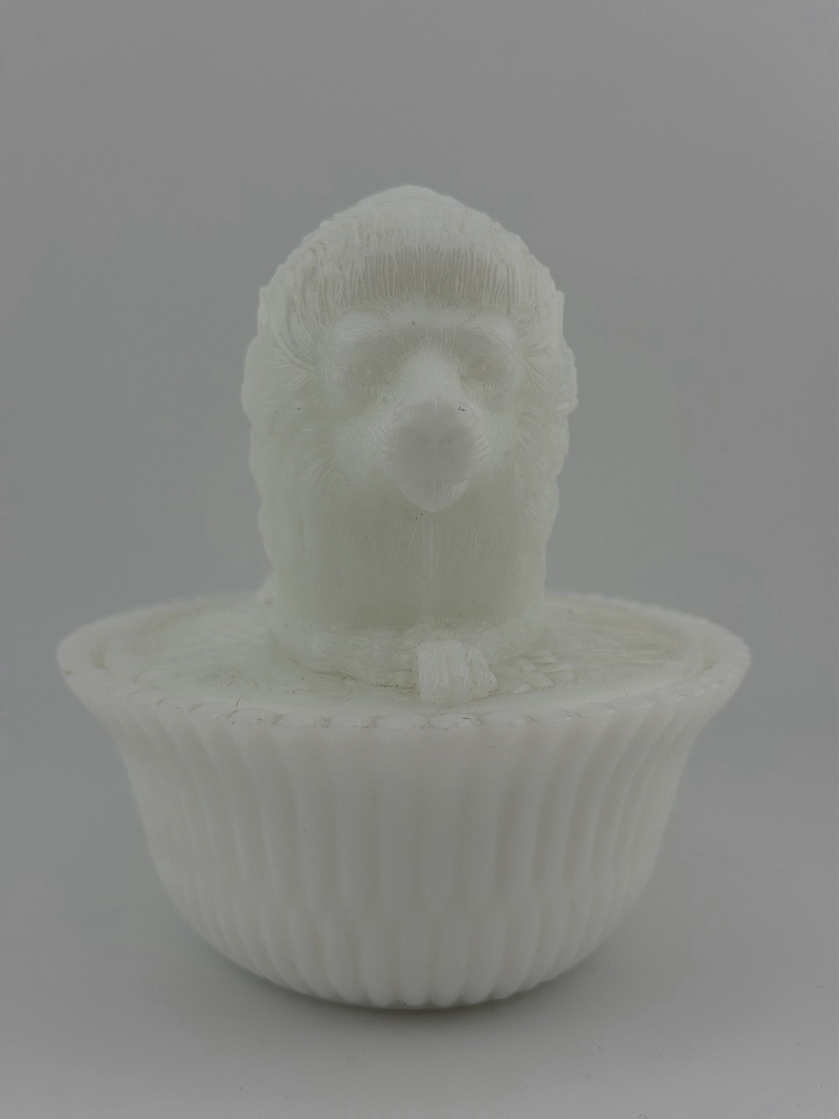 Antique McKee Lion on Split Rib Base Late 1800s Milk Glass RARE EAPG Beauty