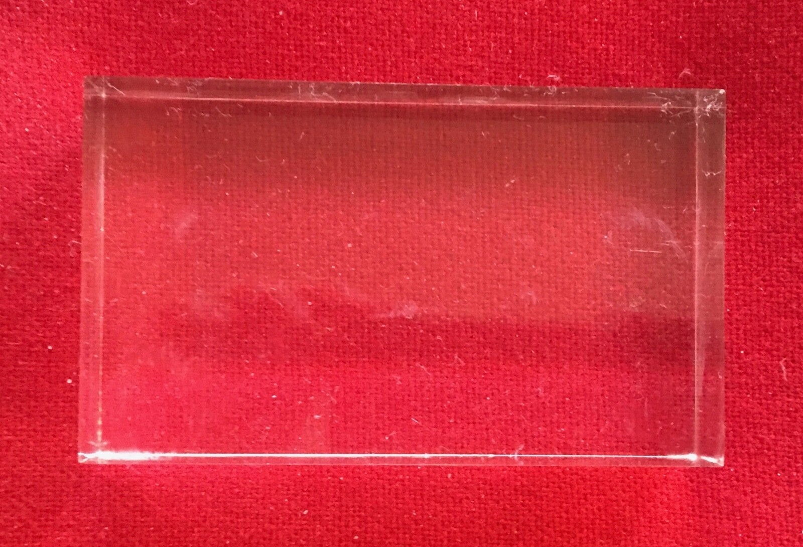 Vintage Clear Acrylic Lucite Rectangular Display Base Block Brick Cube 5″ x 3″