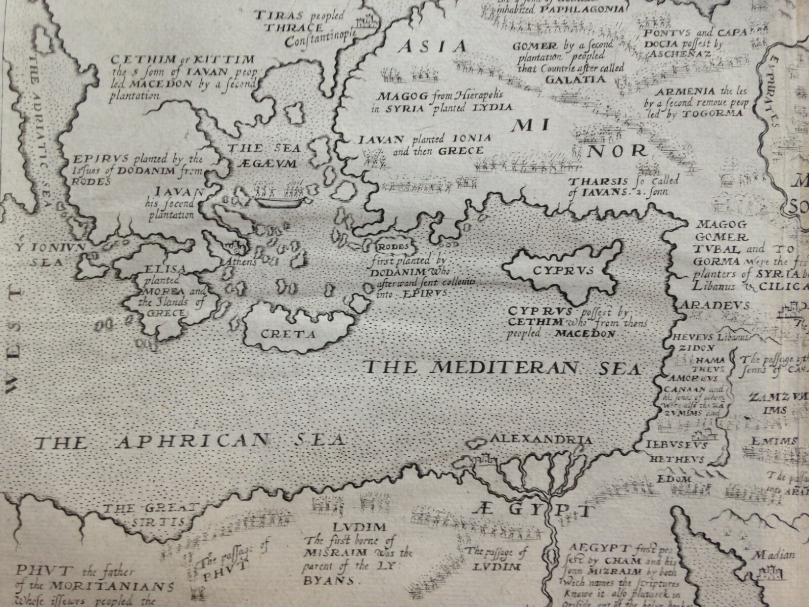 MIDDLE EAST ARABIA 1614 William HOLE LARGE UNUSUAL ANTIQUE MAP 17TH CENTURY