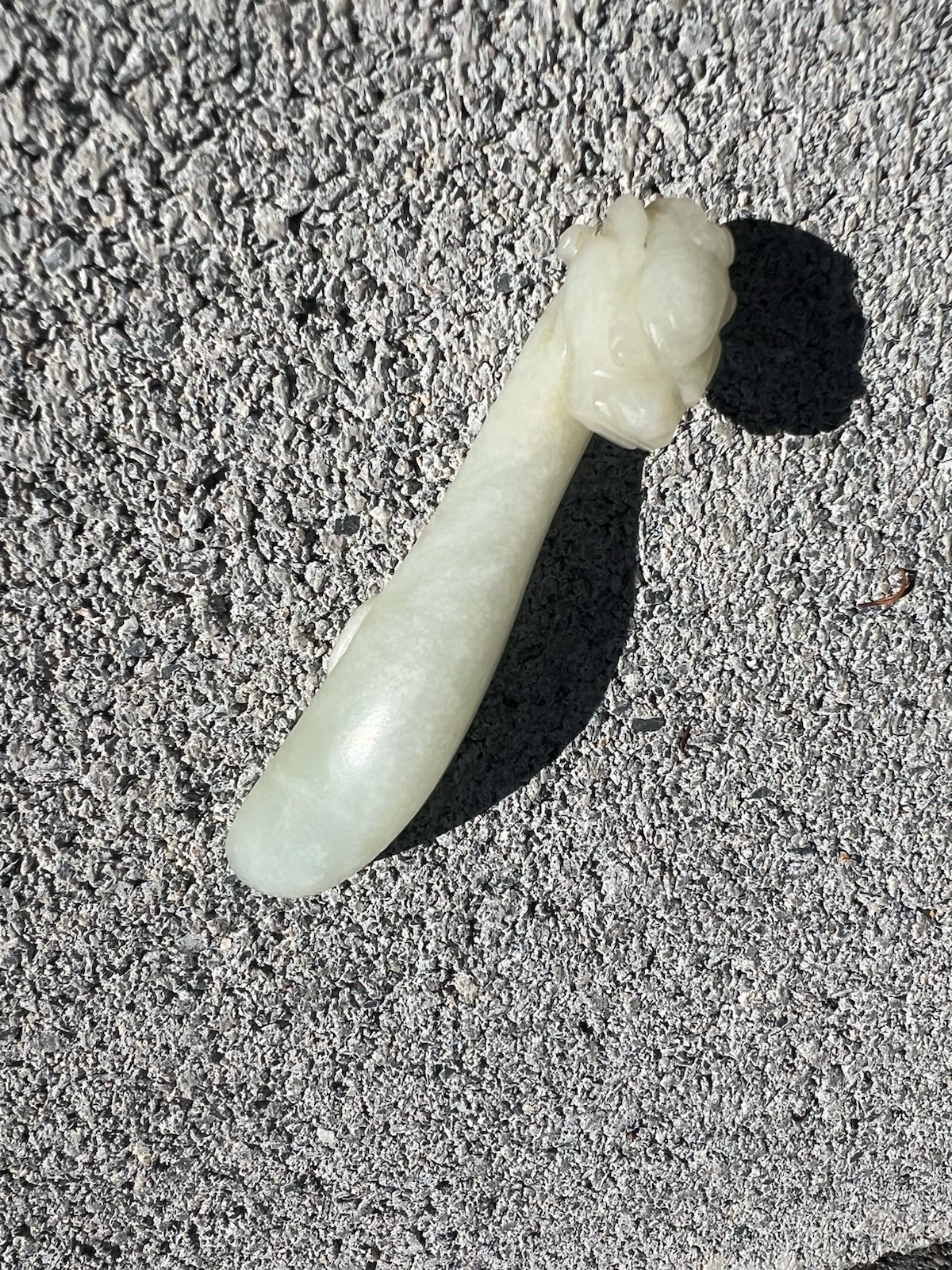 Antique Chinese Carved Jade Belt Hook, Qing Dynasty