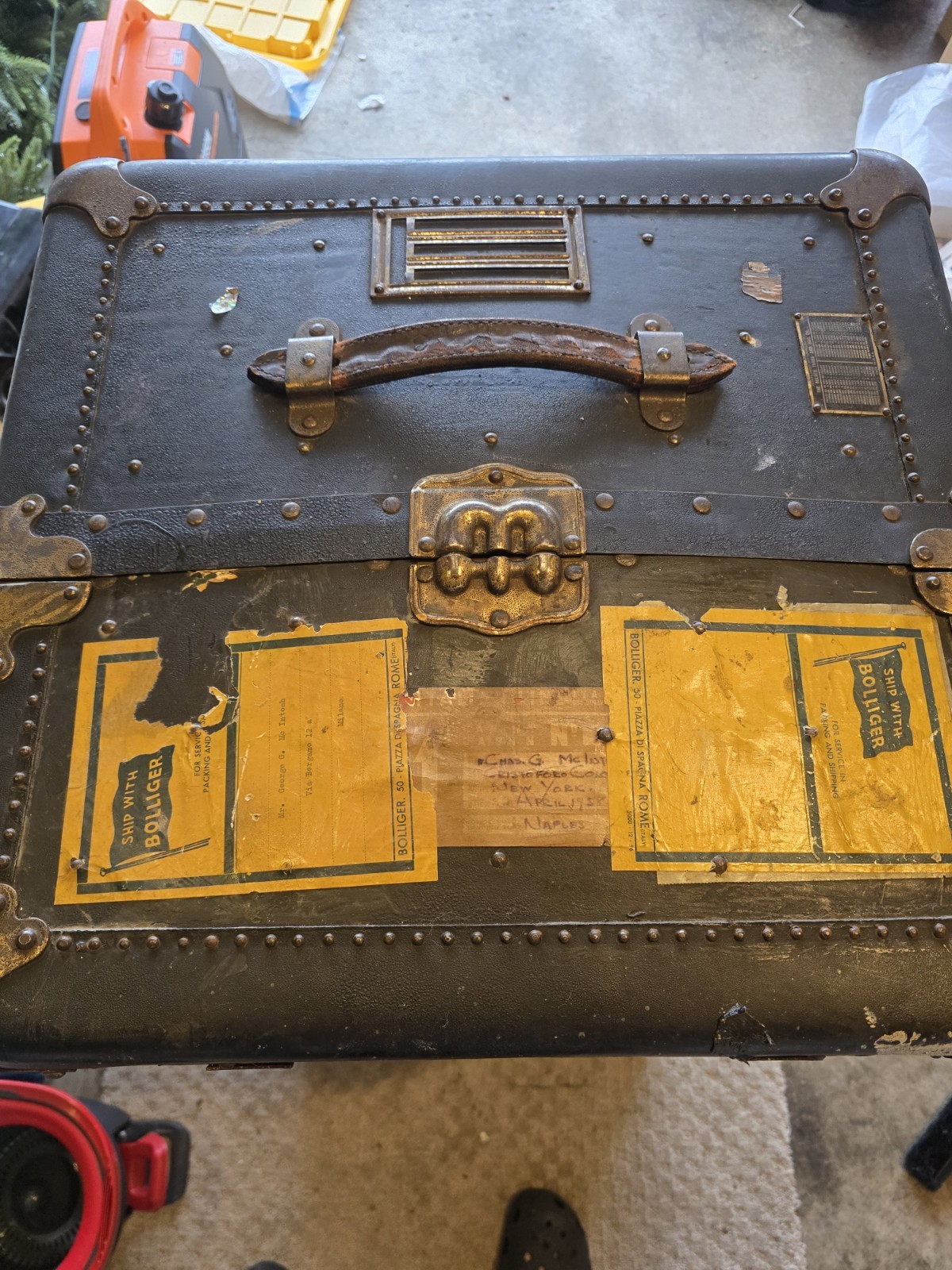 Vintage Belber Wardrobe Trunk Steamer Trunk With Drawers For Display Restore