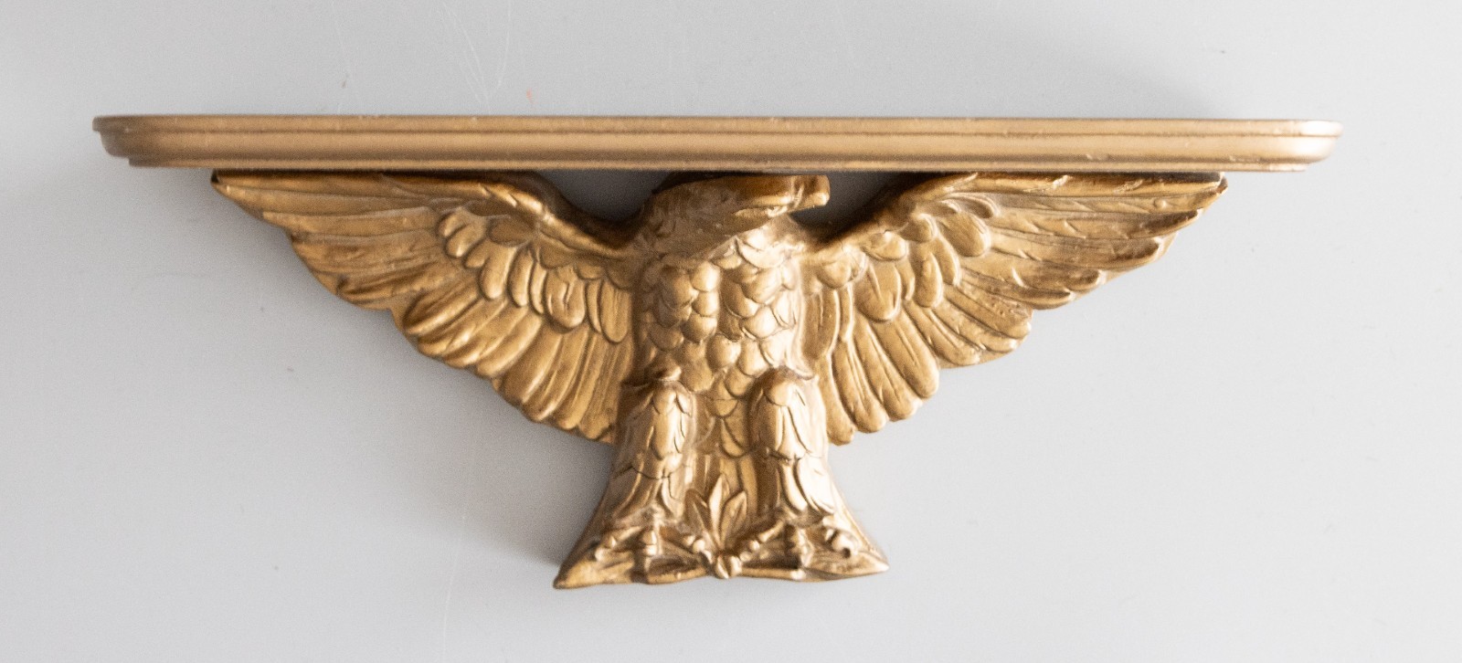 Vintage Mid Century Federal American Eagle Gold Gilt Wood Bracket Shelf