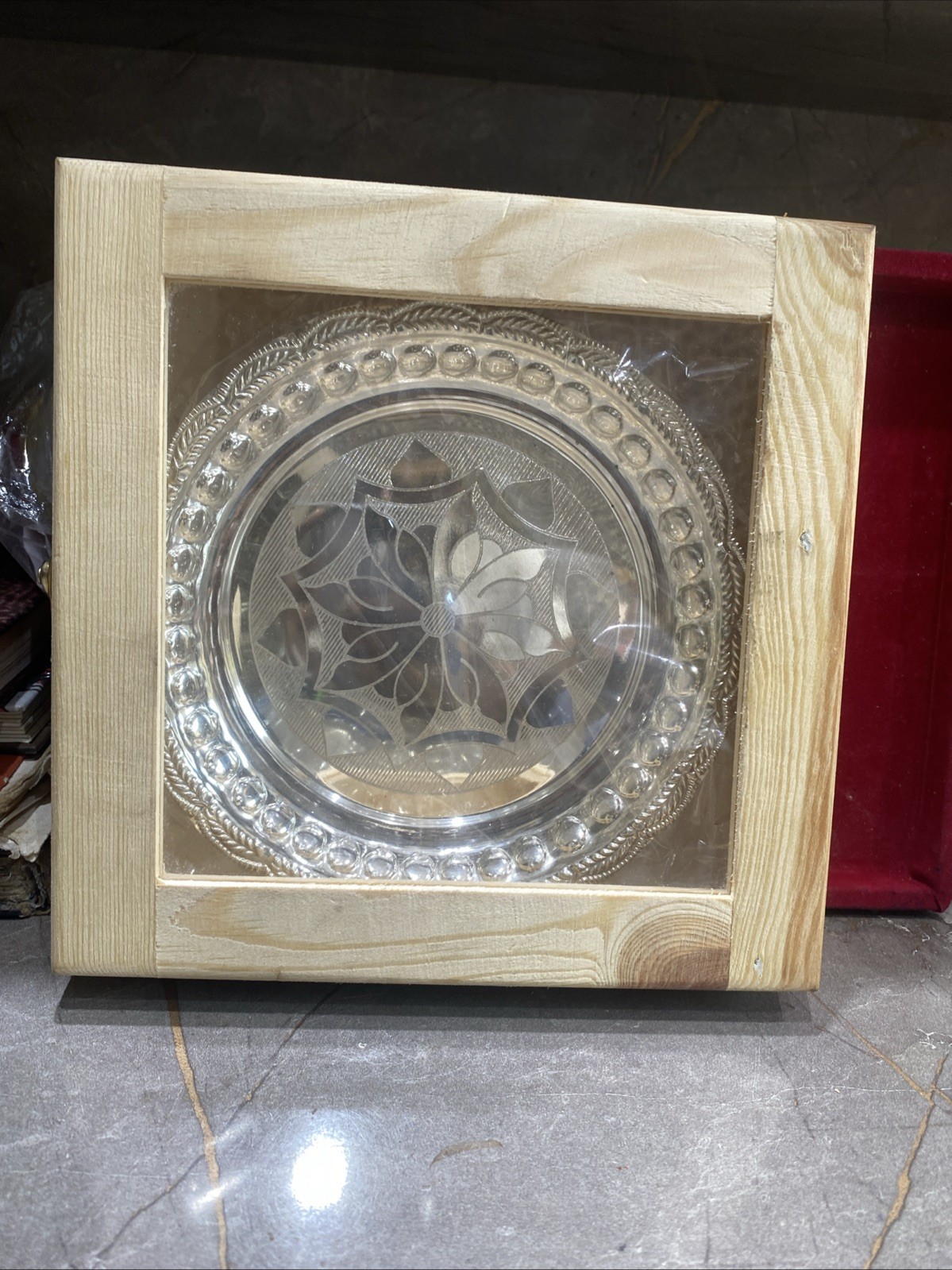 6 Inches 80% Purity Silver Cake Plate 78 Gram With Hand Engraved Design Floral