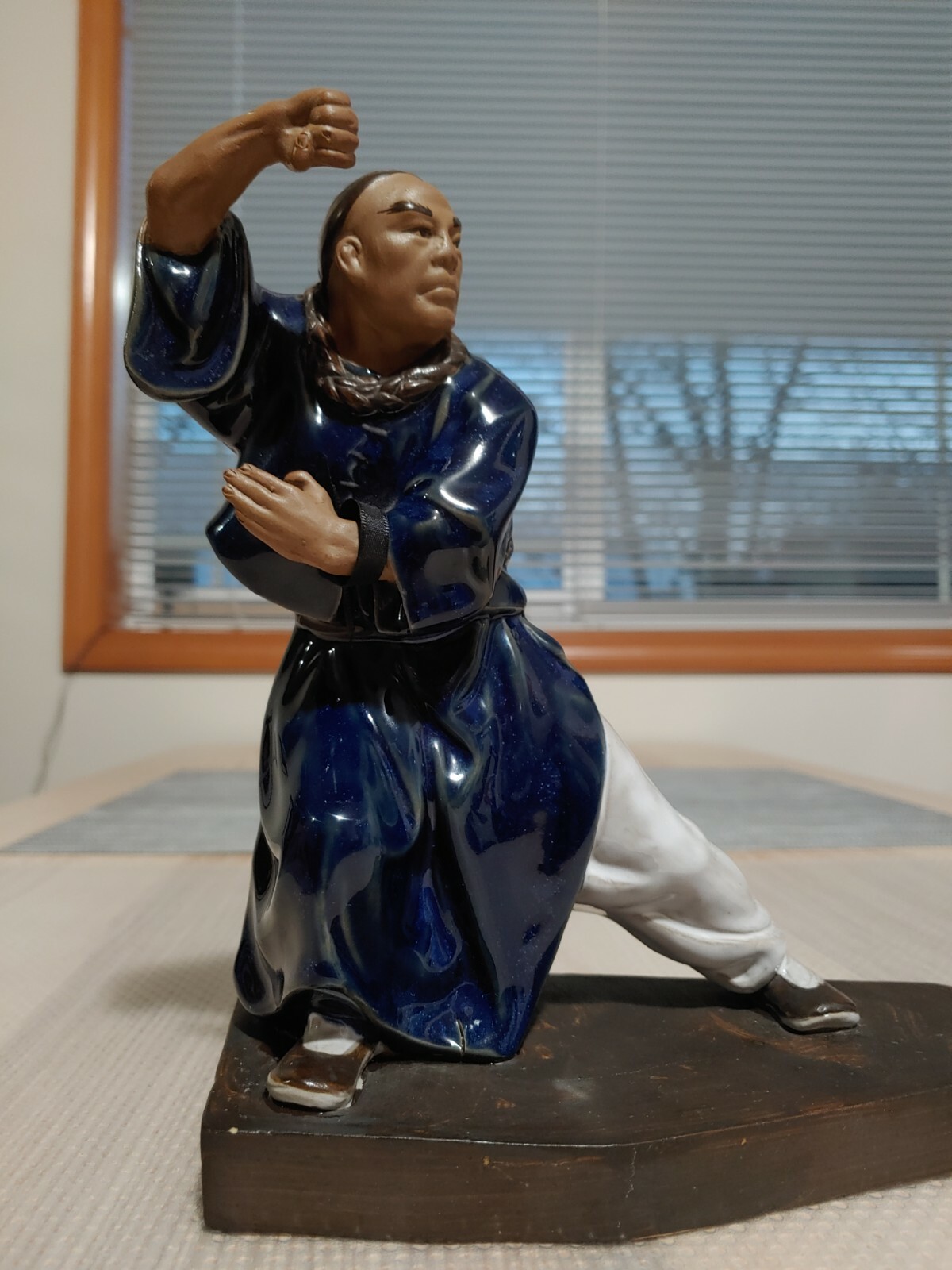 石湾陶刘桂乐大师作品 南拳王 Antique Chinese Shiwan Pottery Master Kongfu King Statue Figurine