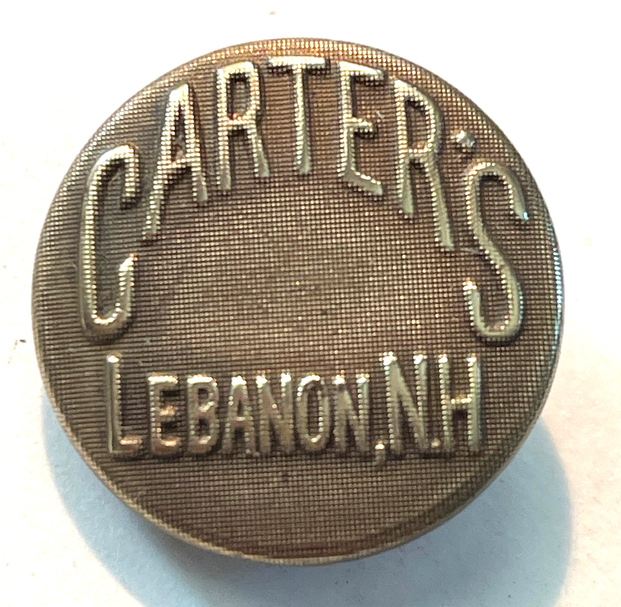 Antique CARTER’S LEBANON, NH Overall Workclothes Uniform Button