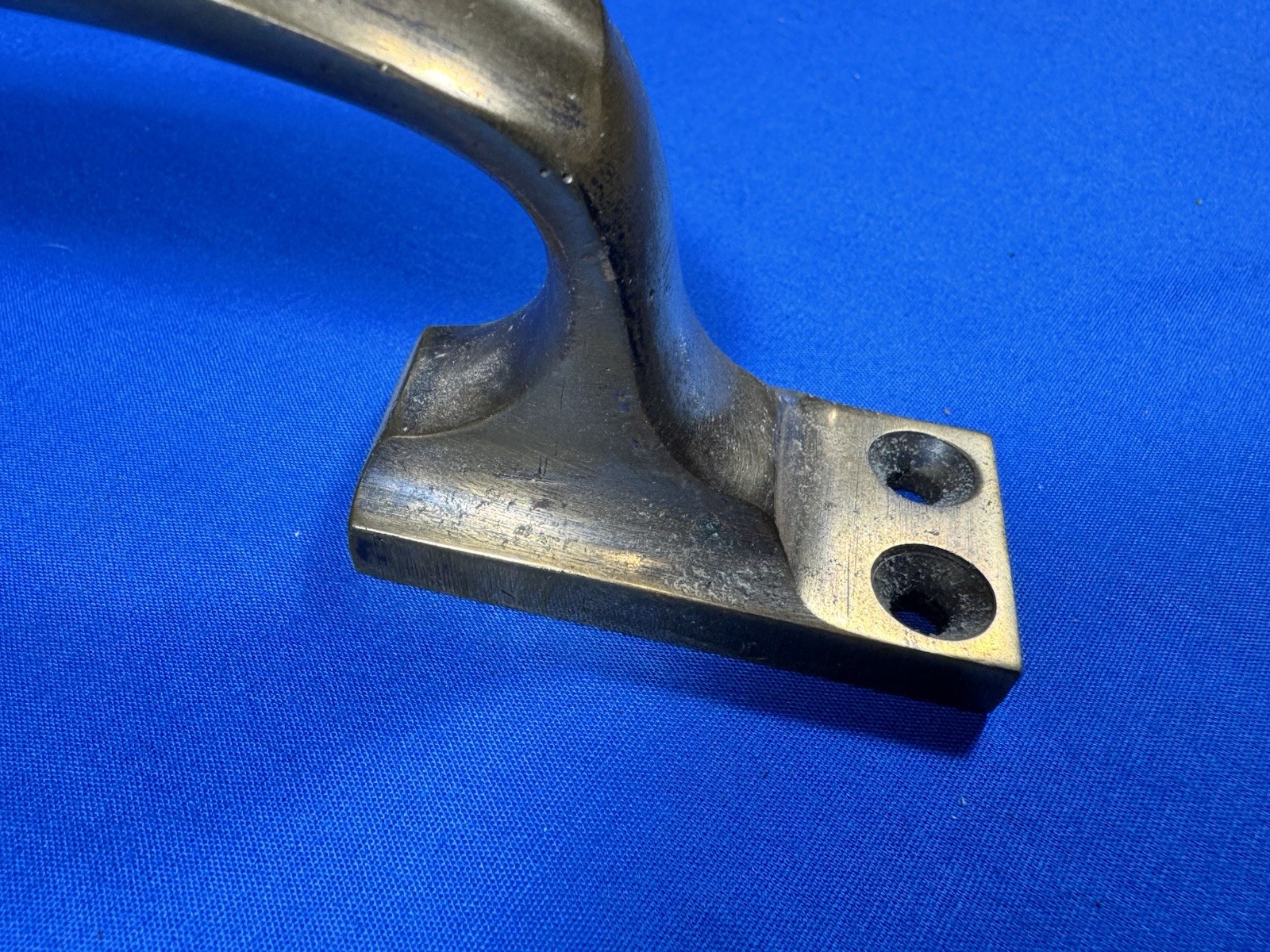 Vintage NOS Solid Brass Door Handle, Weighs 1 lb 2 ozs 7 5/8″ x 1″ Footprint