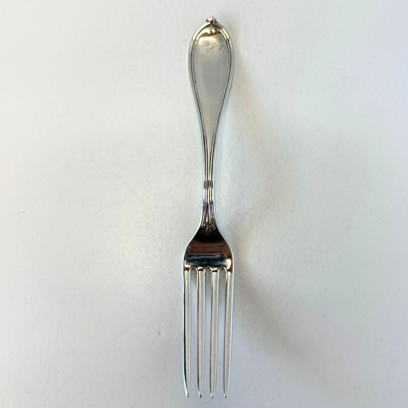 💠 Antique Newell Harding Coin Silver Dinner Fork Olive Pattern “MGW”