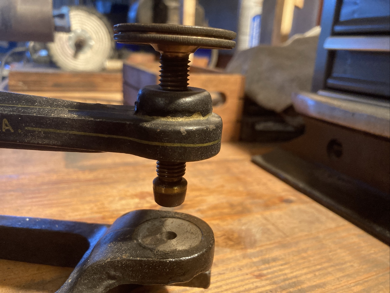 RARE Antique 1880S James W. Queen & Co Philadelphia Brass and Steel Press