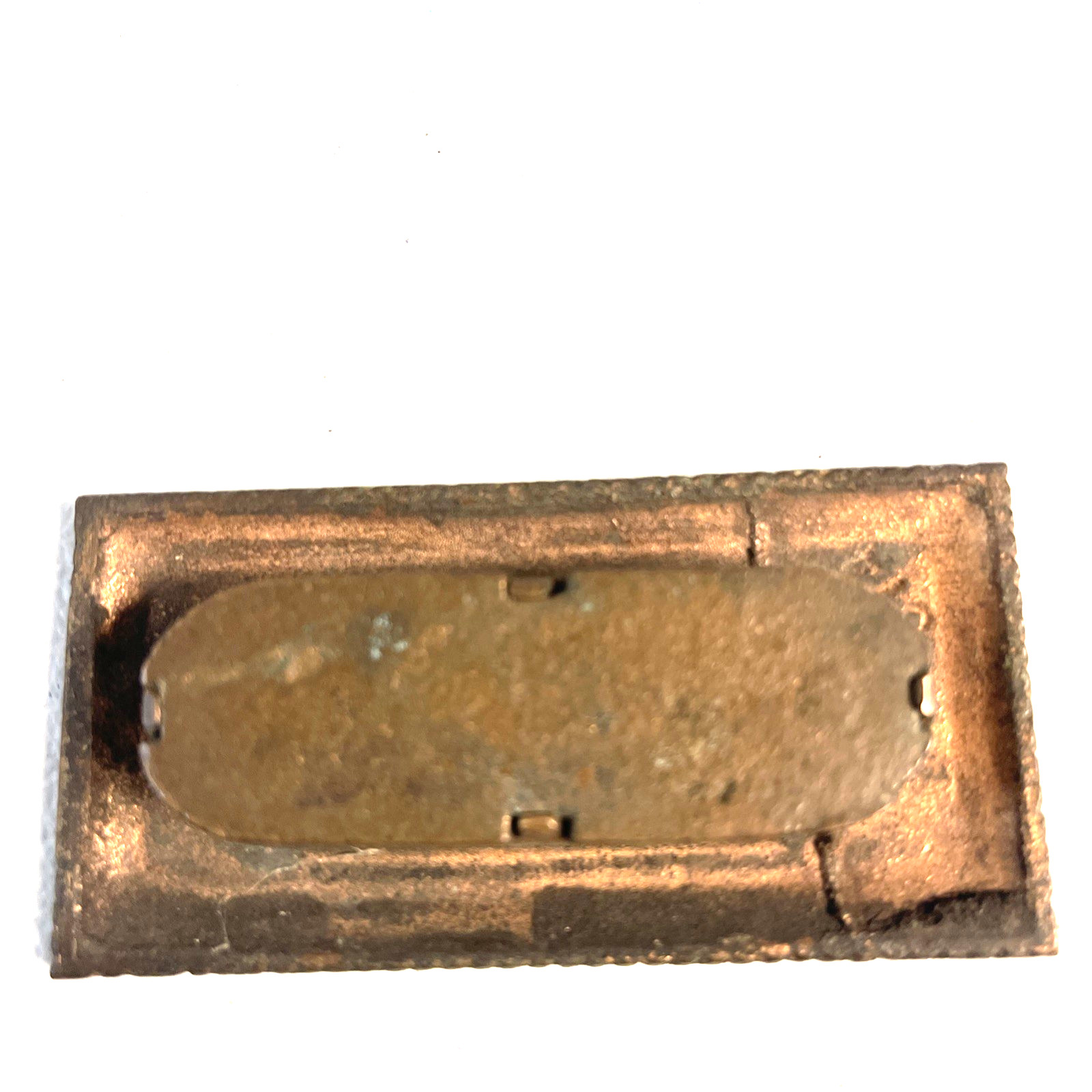Vintage Rectangular Pressed Brass Window Sash Lift