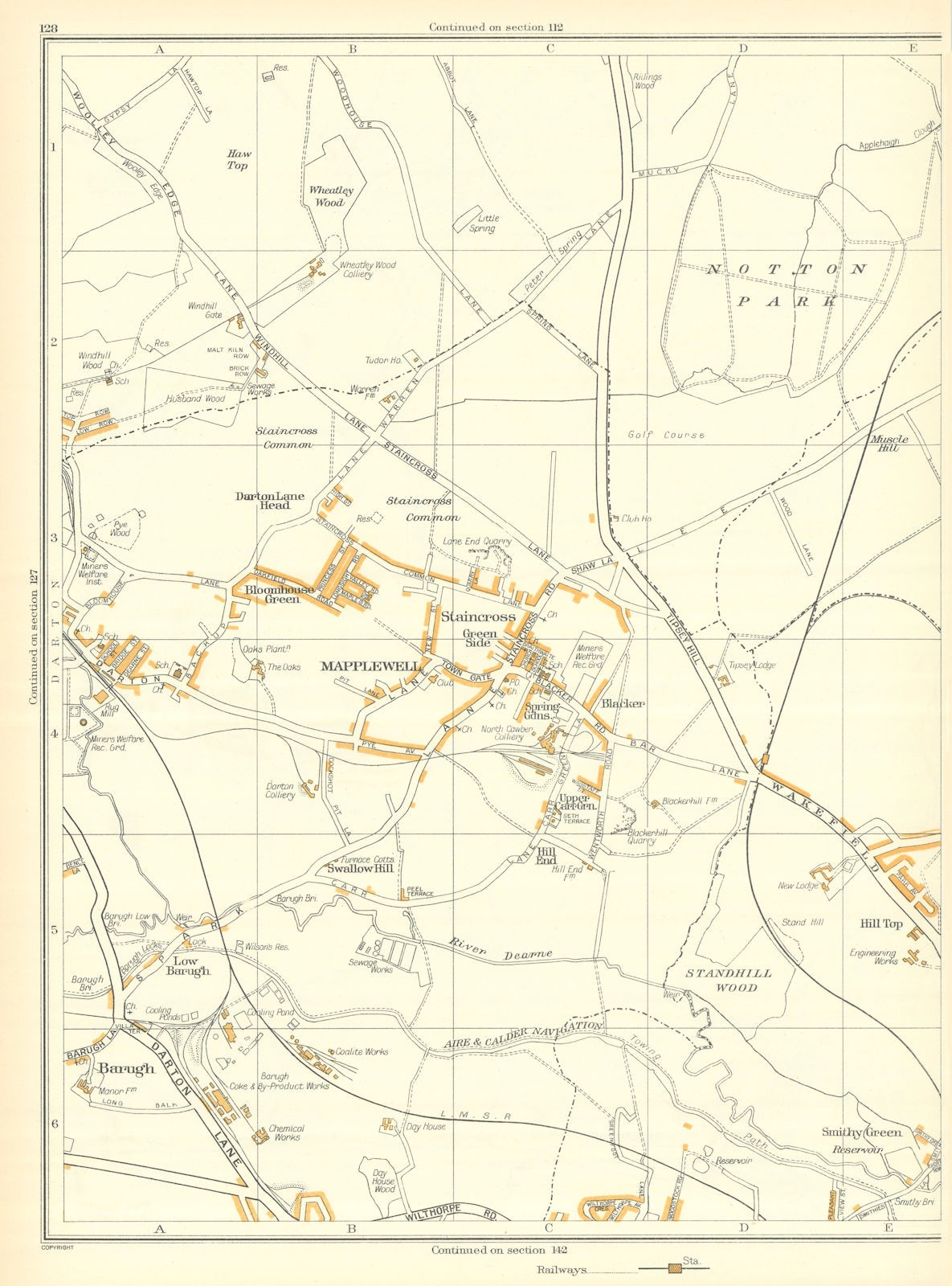 BARNSLEY Darton Staincross Barugh Mapplewell Dartonlane Head 1935 old