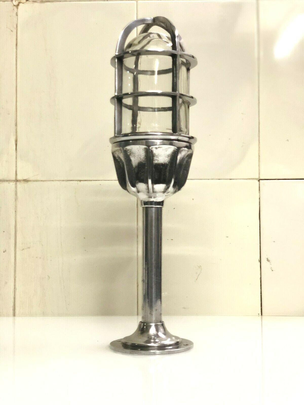 Nautical Vintage Style Post Mounted Bulkhead Light Made Of Aluminium New 2 Piece