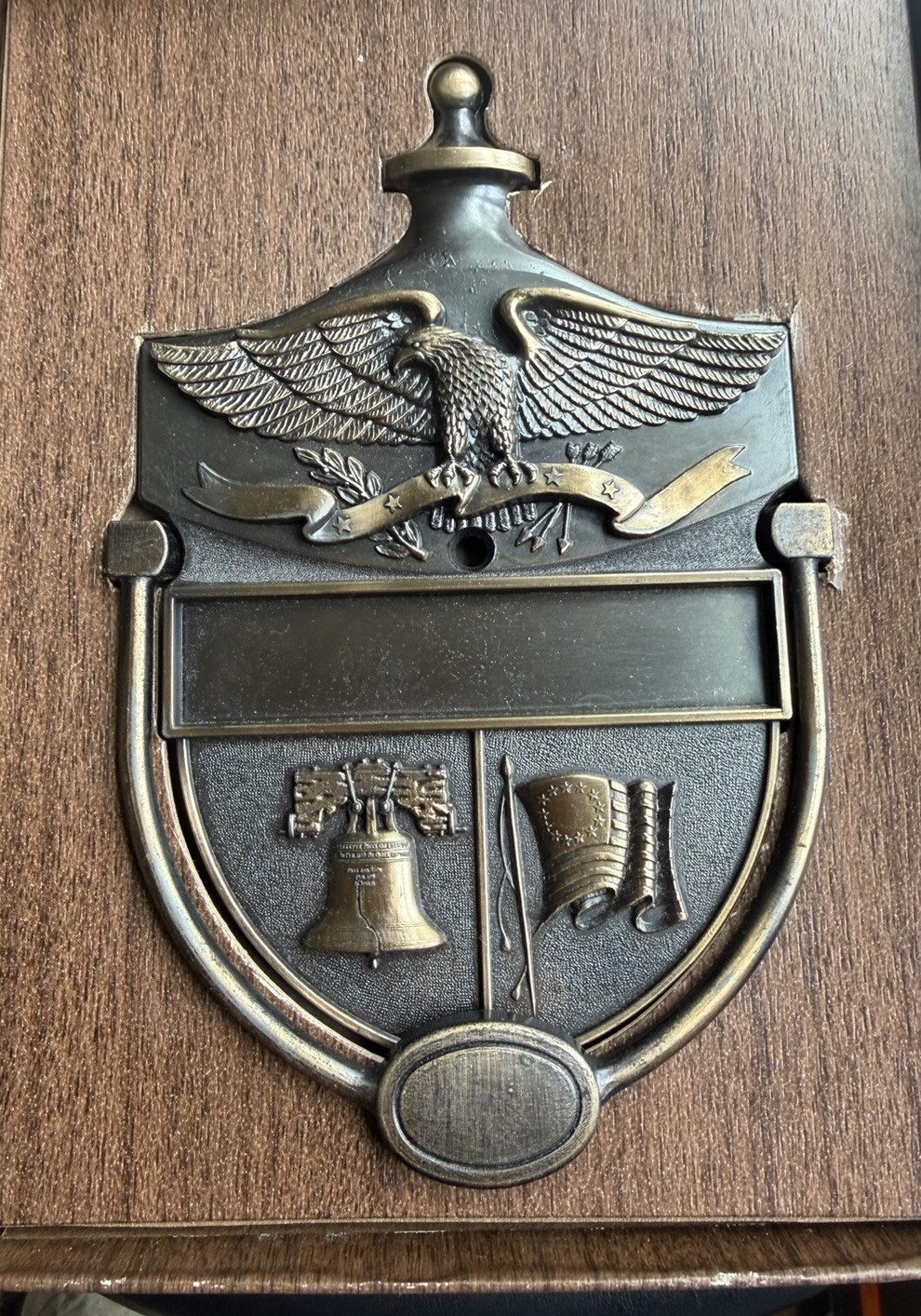 Patriotic Door Knocker American Bicentennial Federal Eagle Metal Liberty 4 “X 6”