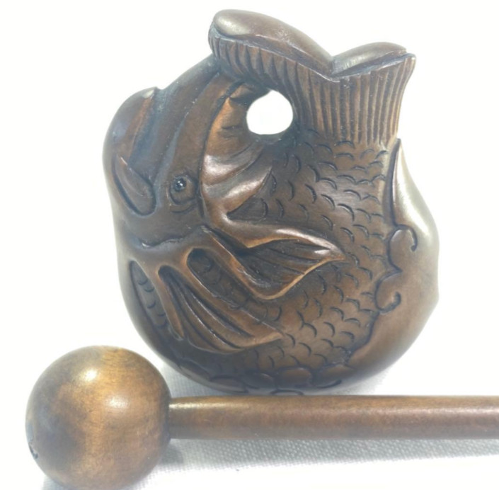 Netsuke Antique Fish netsuke Japanese Hand carved Wood Edo Era from japan JP