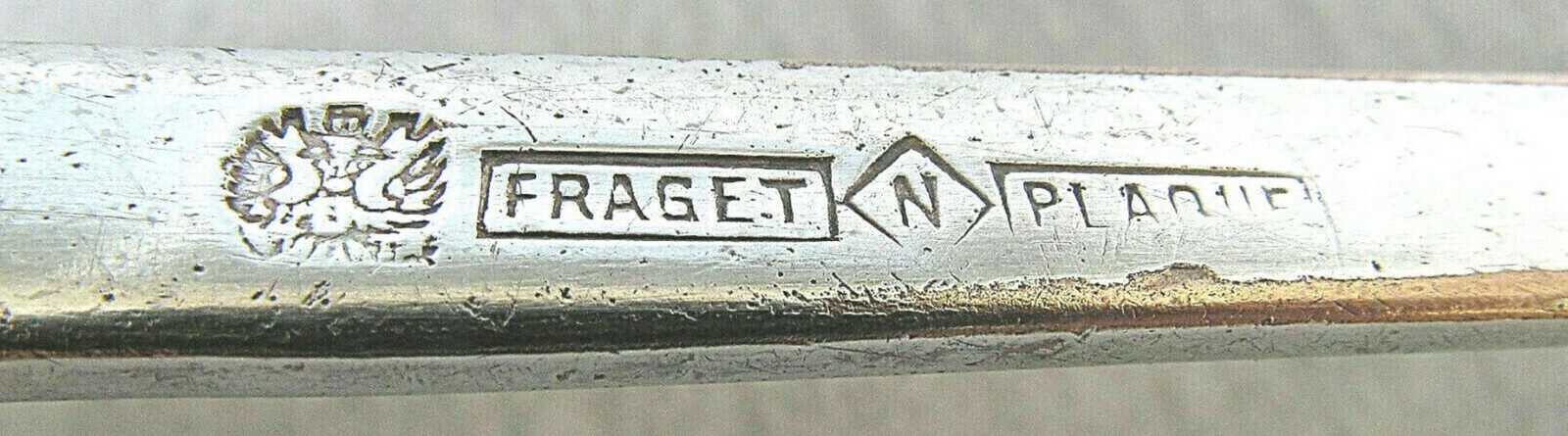 Fraget Norblin Poland Art deco silver plated soup ladle, signed, early of the 20