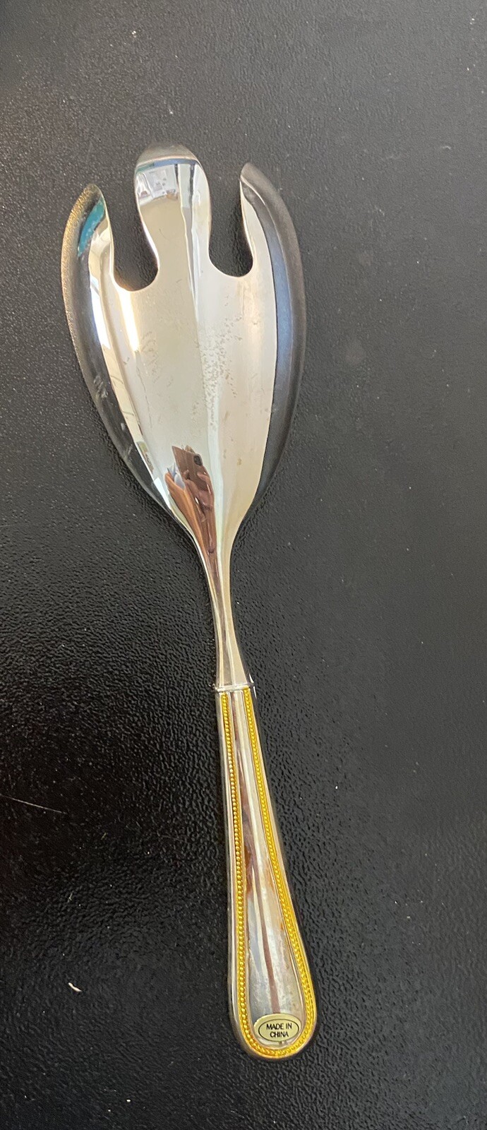 Towle Silversmith’s Silver Plated Beaded Antique 10.5” Salad Serving Fork