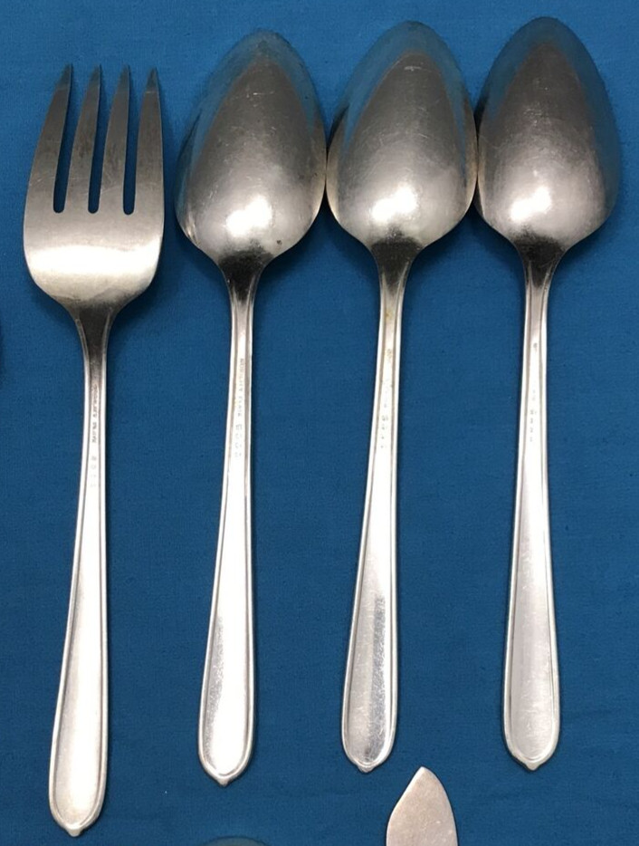 30 Pc ROYAL ROSE Silverplated SPOONS SPREADERS & SERVING PCS Nobility Plate