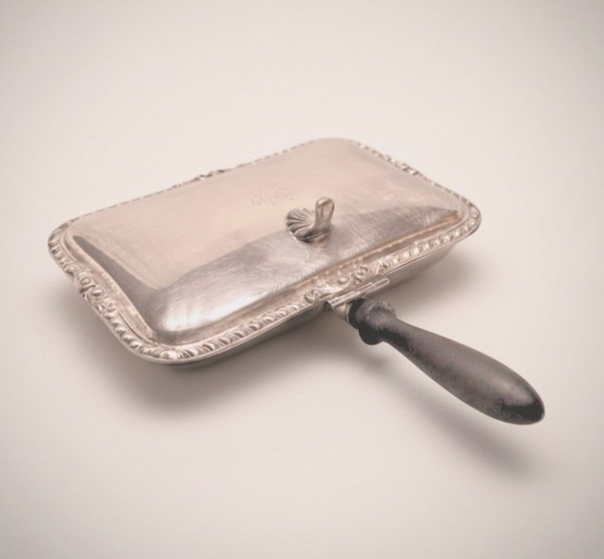 Poole Silver Silent Butler Dust Tray King George VI Era Vintage Silverplate