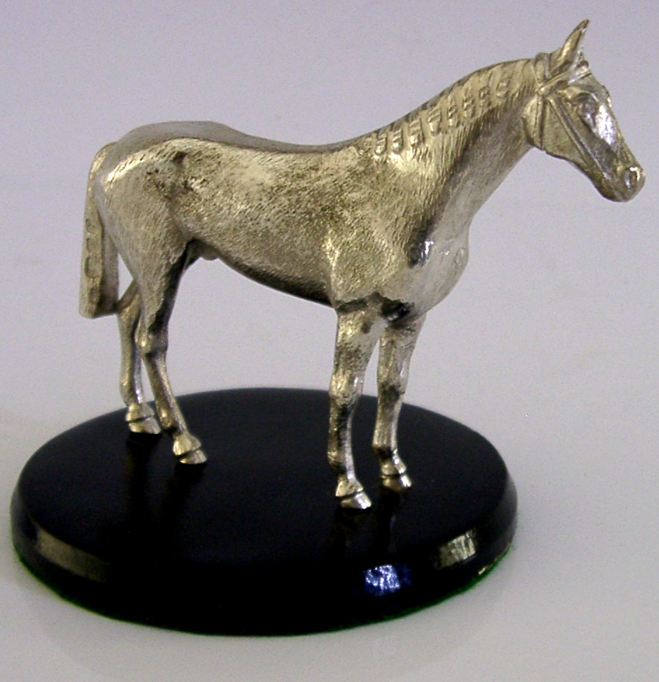 BEAUTIFUL 3 inch ENGLISH SOLID STERLING SILVER HORSE FIGURE 1971 RIDING 86g